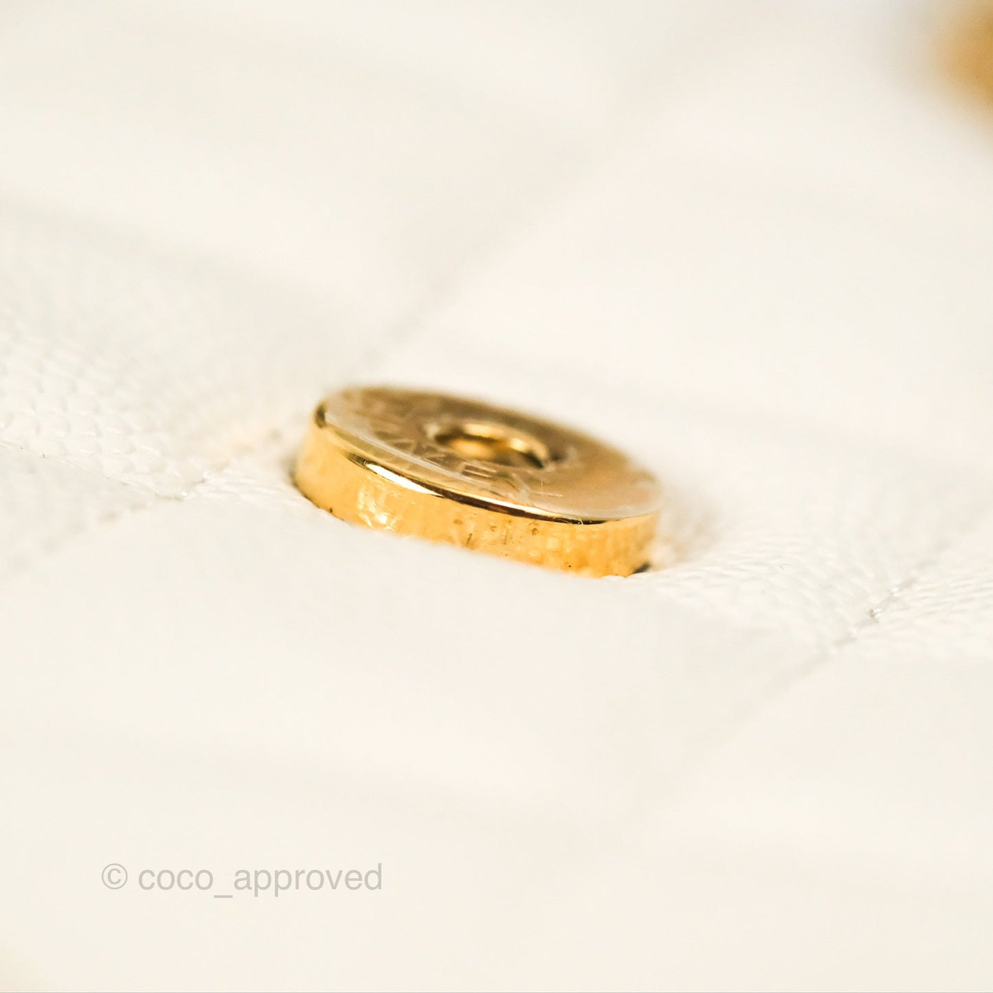 Chanel Clutch with Chain Ivory White Caviar Gold Hardware 22K