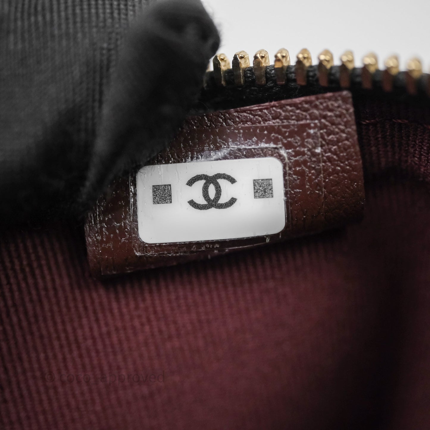 Chanel Top Handle Long Vanity with Chain Black Lambskin Gold Hardware