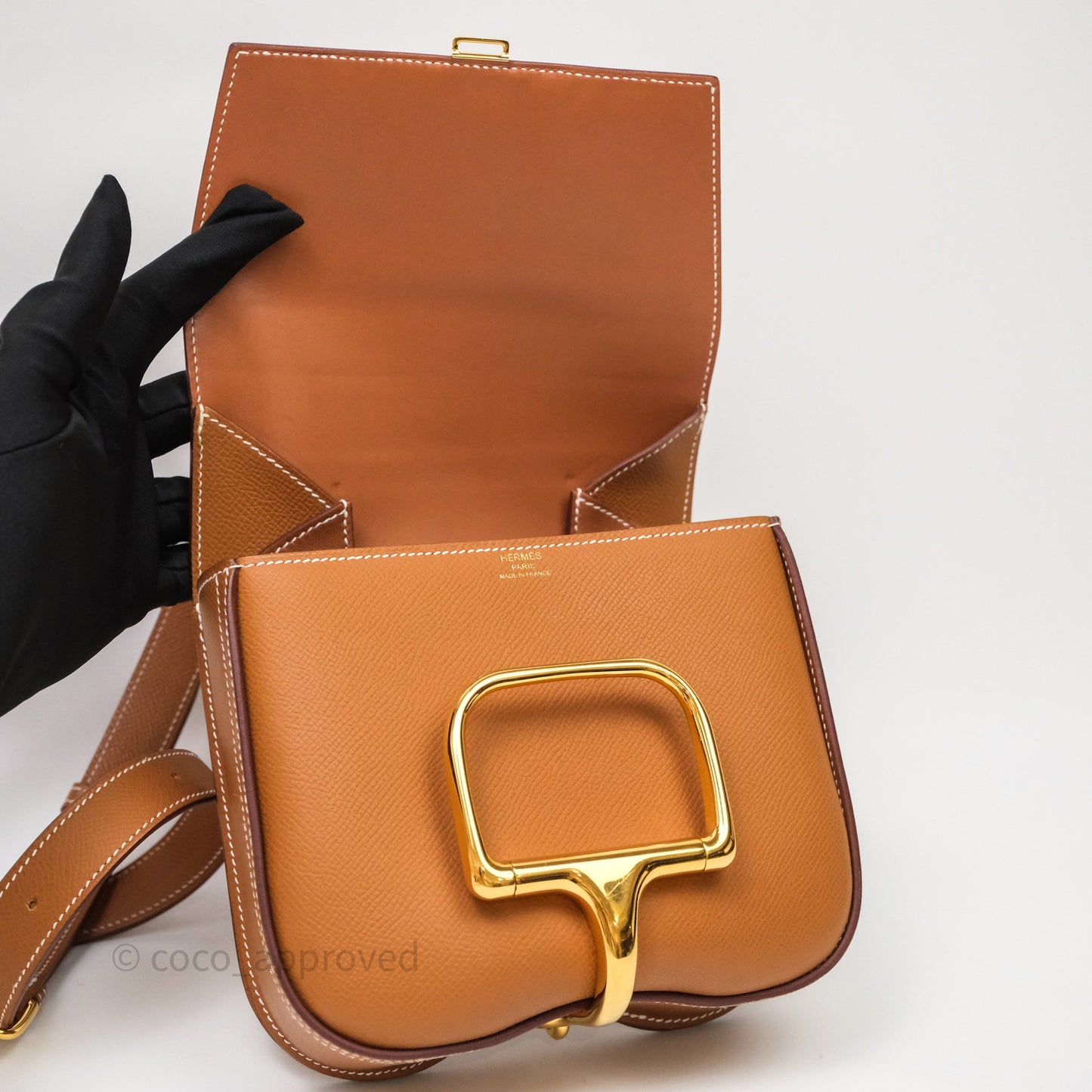Hermès Della Cavalleria Mini Bag Gold 37 Epsom Gold Hardware