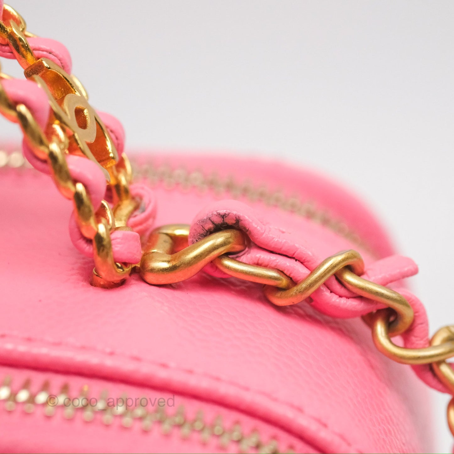 Chanel Caviar Quilted Pick Me Up Small Vanity Case Hot Pink