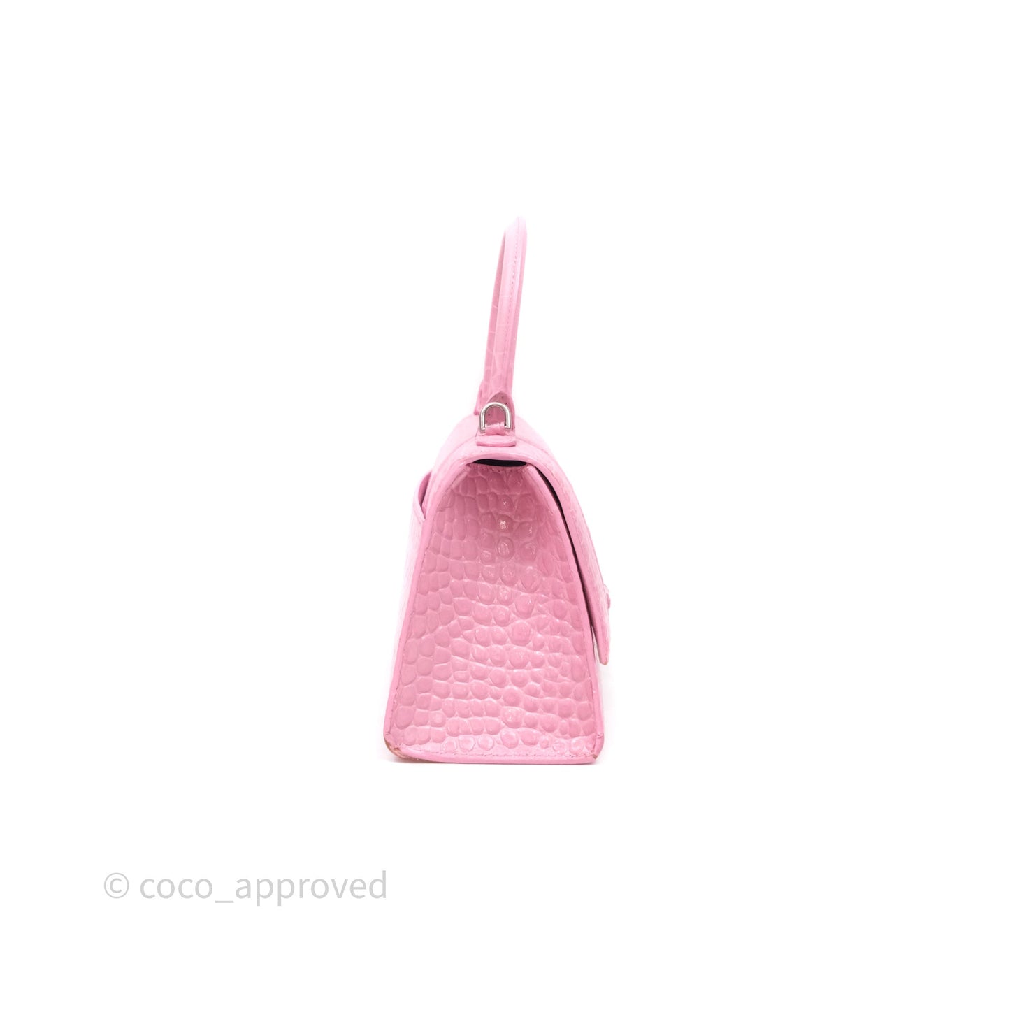 Balenciaga Small Hourglass Embossed Bag Pink