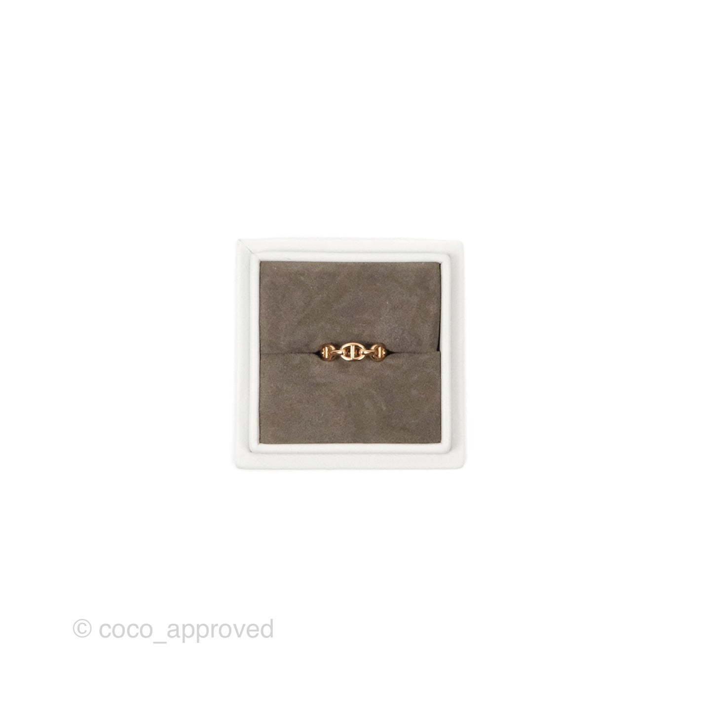 Hermès Chaine d'Ancre Enchainee Band Ring PM Rose Gold Size 50