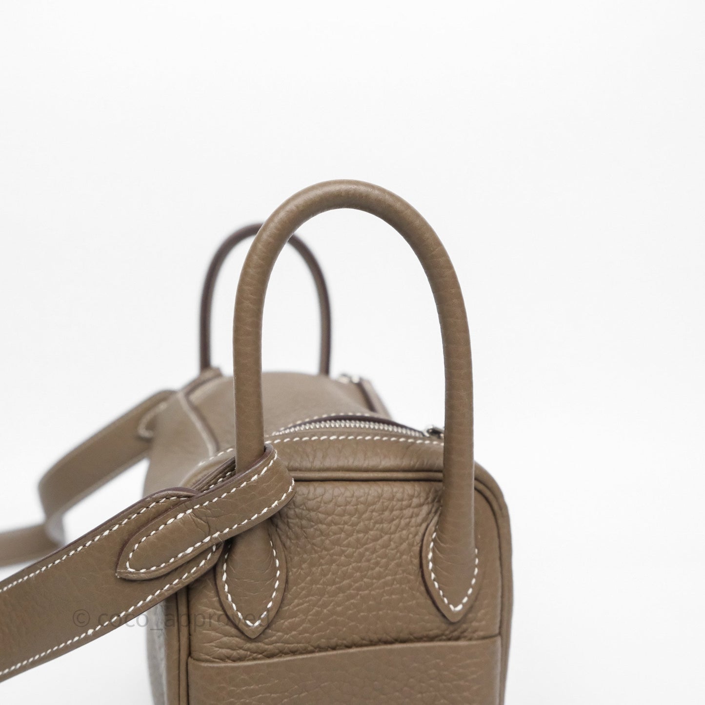 Hermès Mini Lindy 20 Etoupe 18 Clemence Palladium Hardware