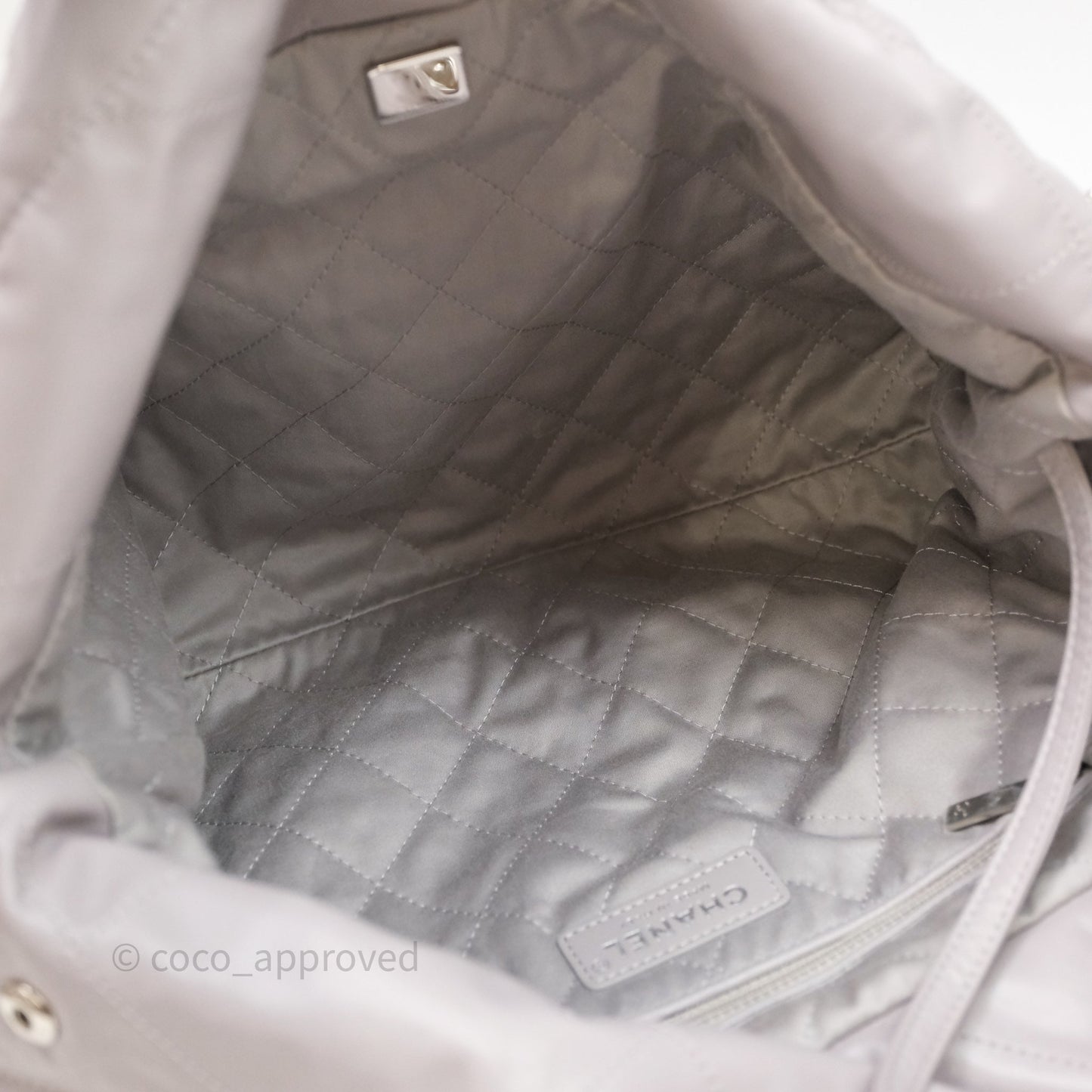 Chanel 22 Small Grey Aged Calfskin Matte Silver Hardware