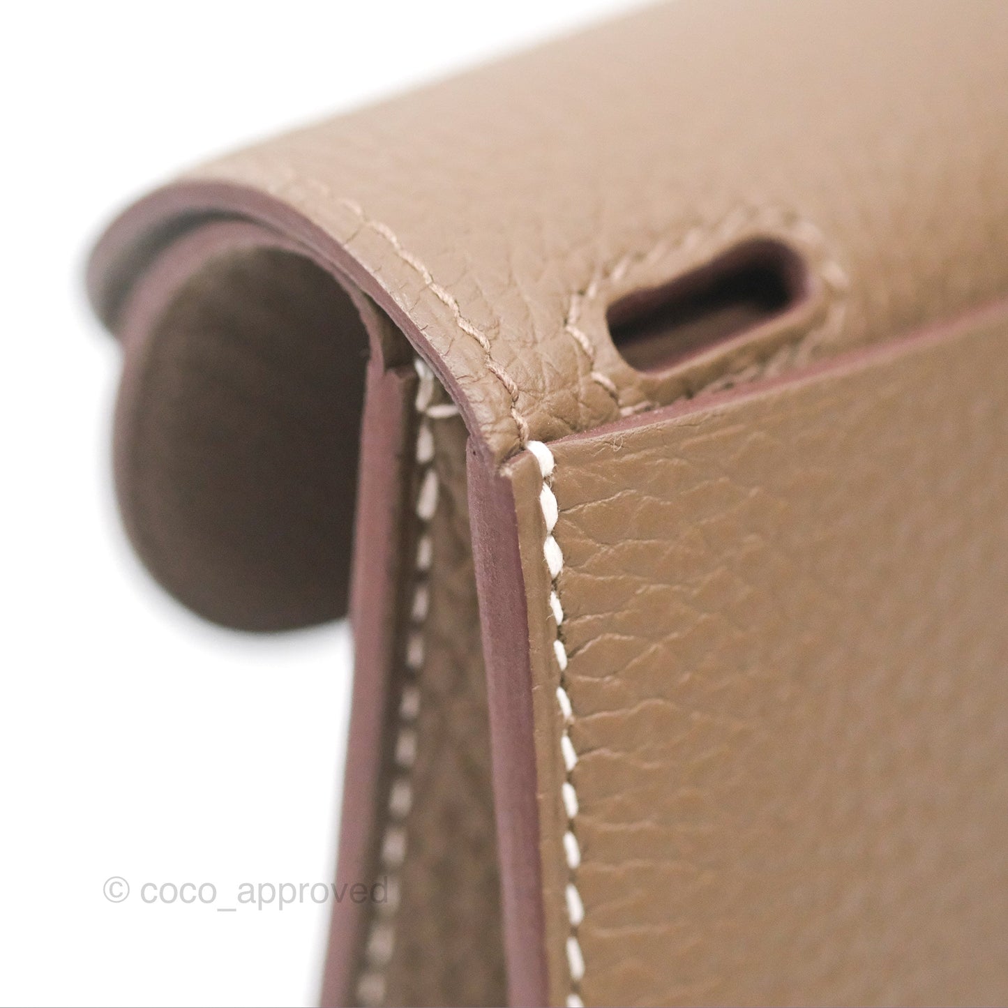 Hermès Halzan 25 Etoupe Clemence Palladium Hardware