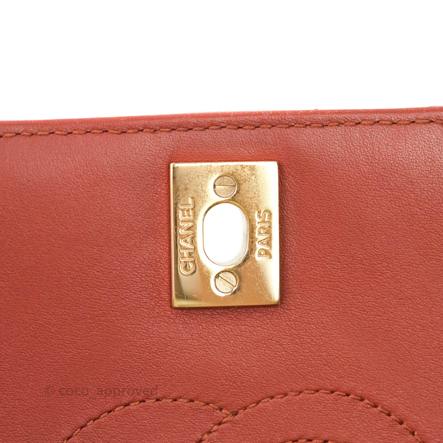 Chanel Small Statement Chevron Flap Bag Red Lambskin Gold Hardware