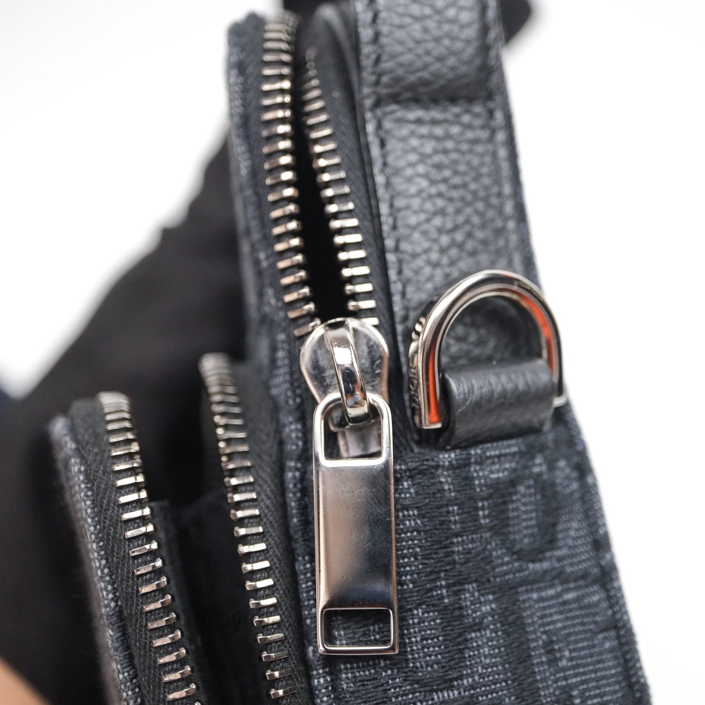 Christian Dior Men's Crossbody Bag Black Oblique Canvas
