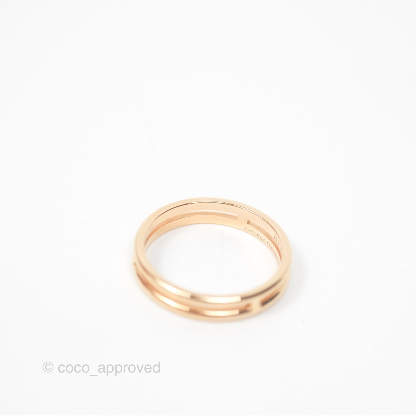 Hermes Ariane Wedding Band Ring Rose Gold