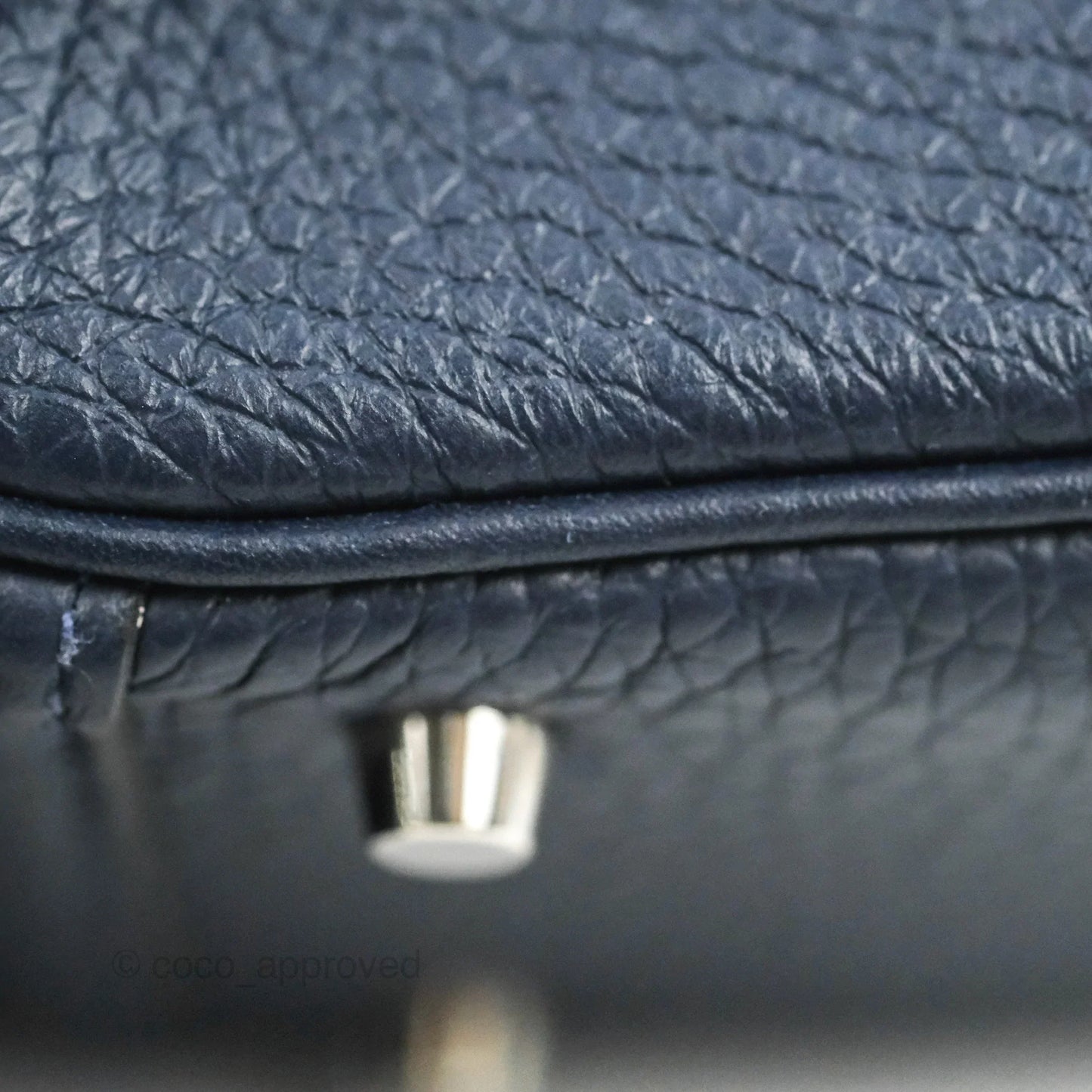 Hermès Mini Lindy 20 Bleu Nuit Clemence Palladium Hardware