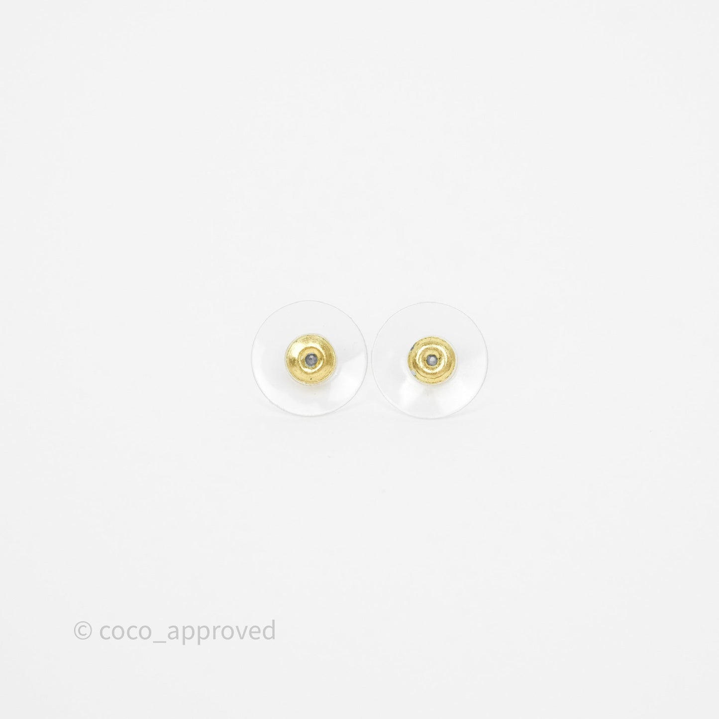 Chanel CC Crystal Hoop Earrings Gold Tone 23C