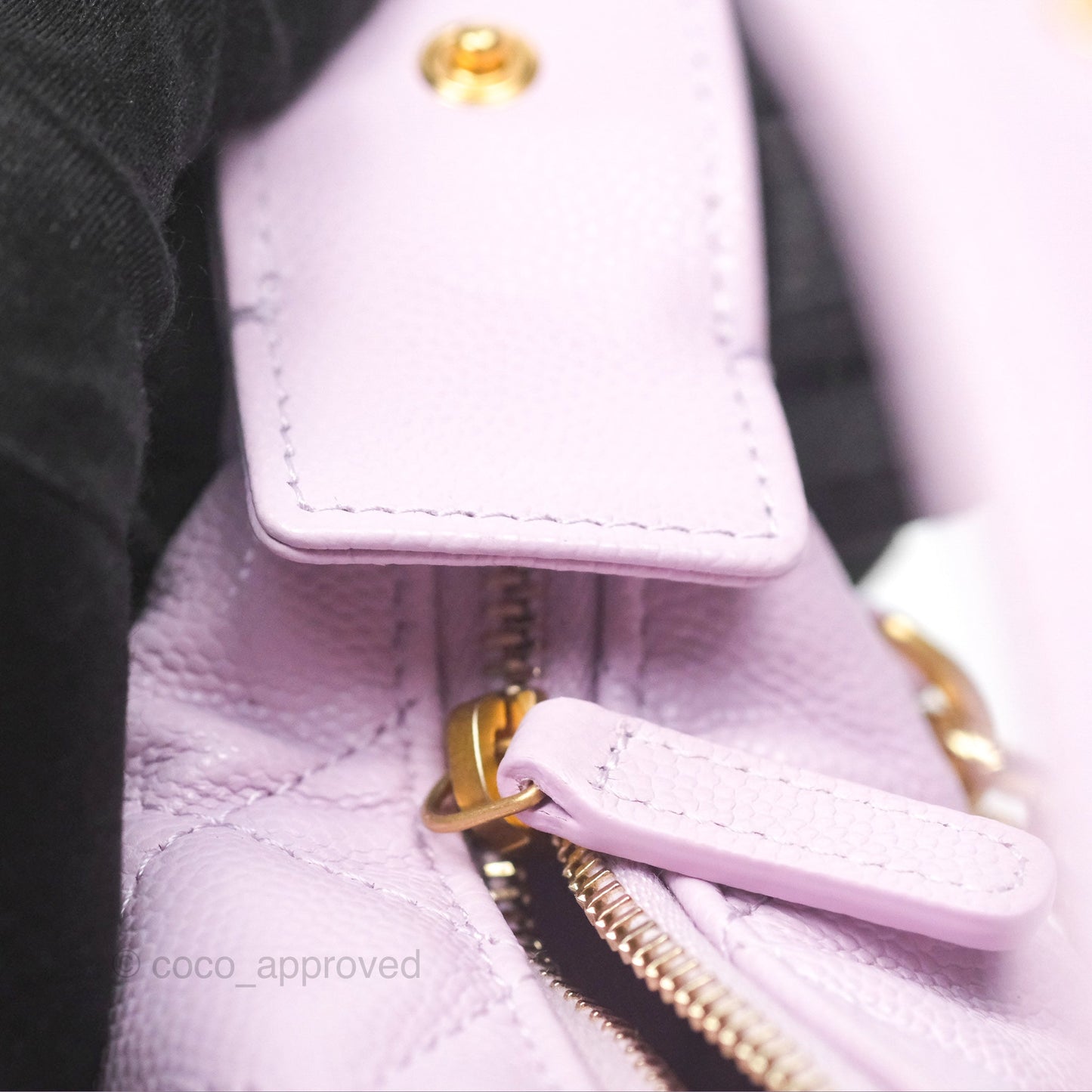 Chanel Bow Hobo Pouch Lilac Caviar Gold Hardware 24S