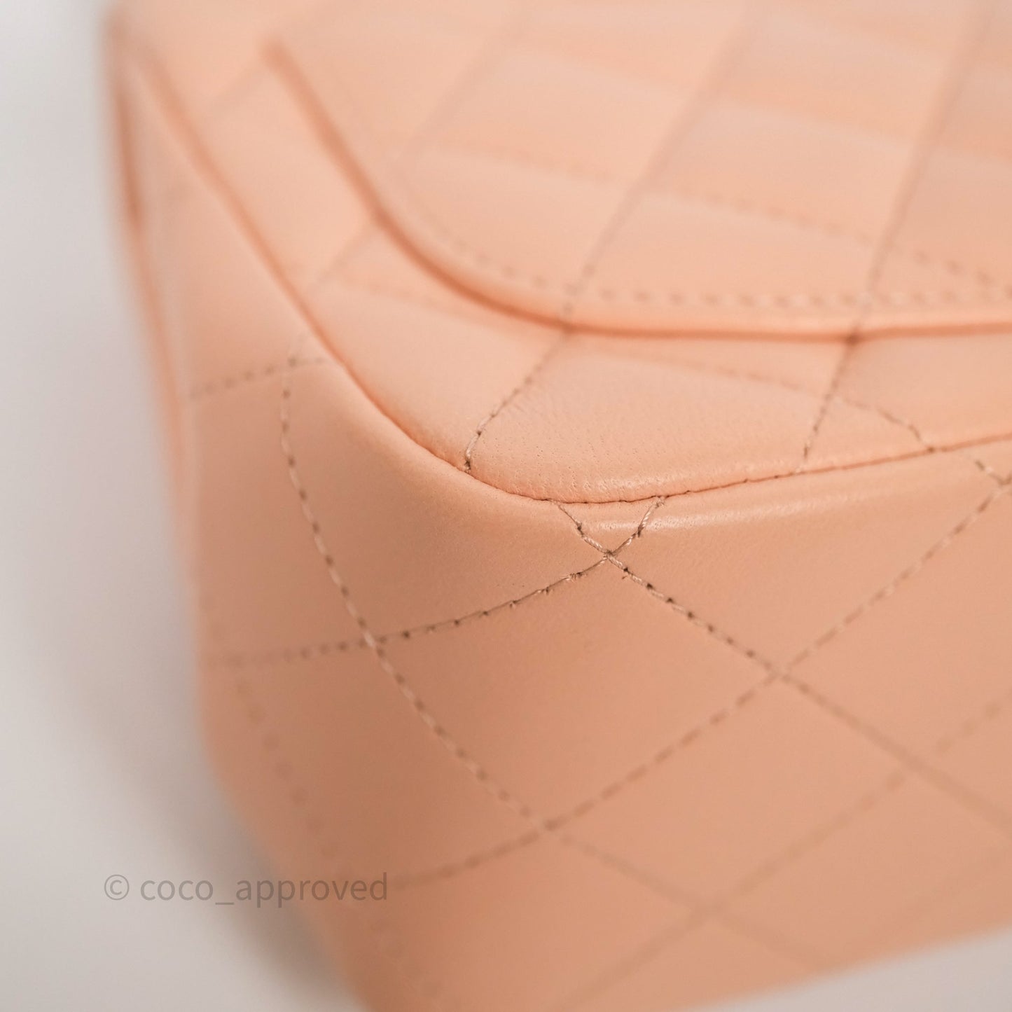 Chanel Mini Square Flap Quilted Orange Clair Lambskin Gold Hardware
