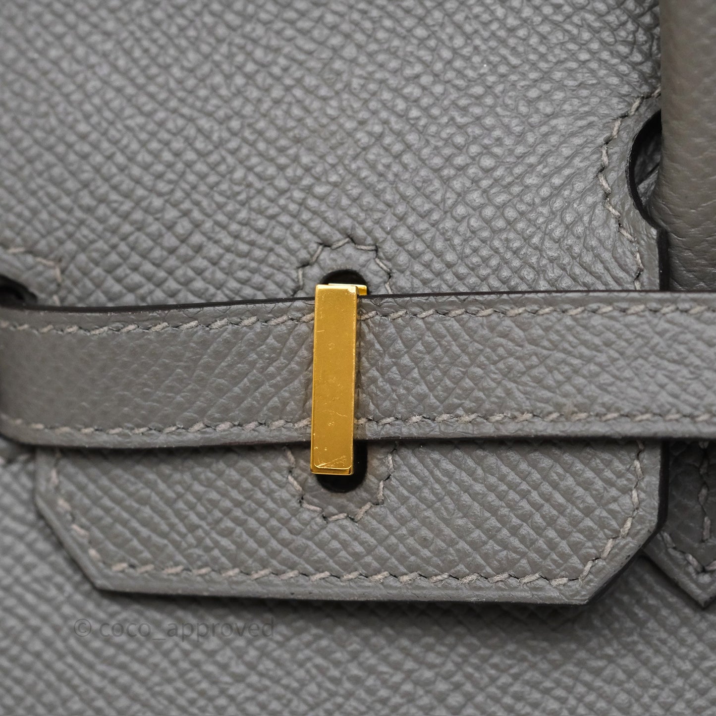 Hermès Birkin 25 Sellier Gris Meyer 0L Epsom Gold Hardware
