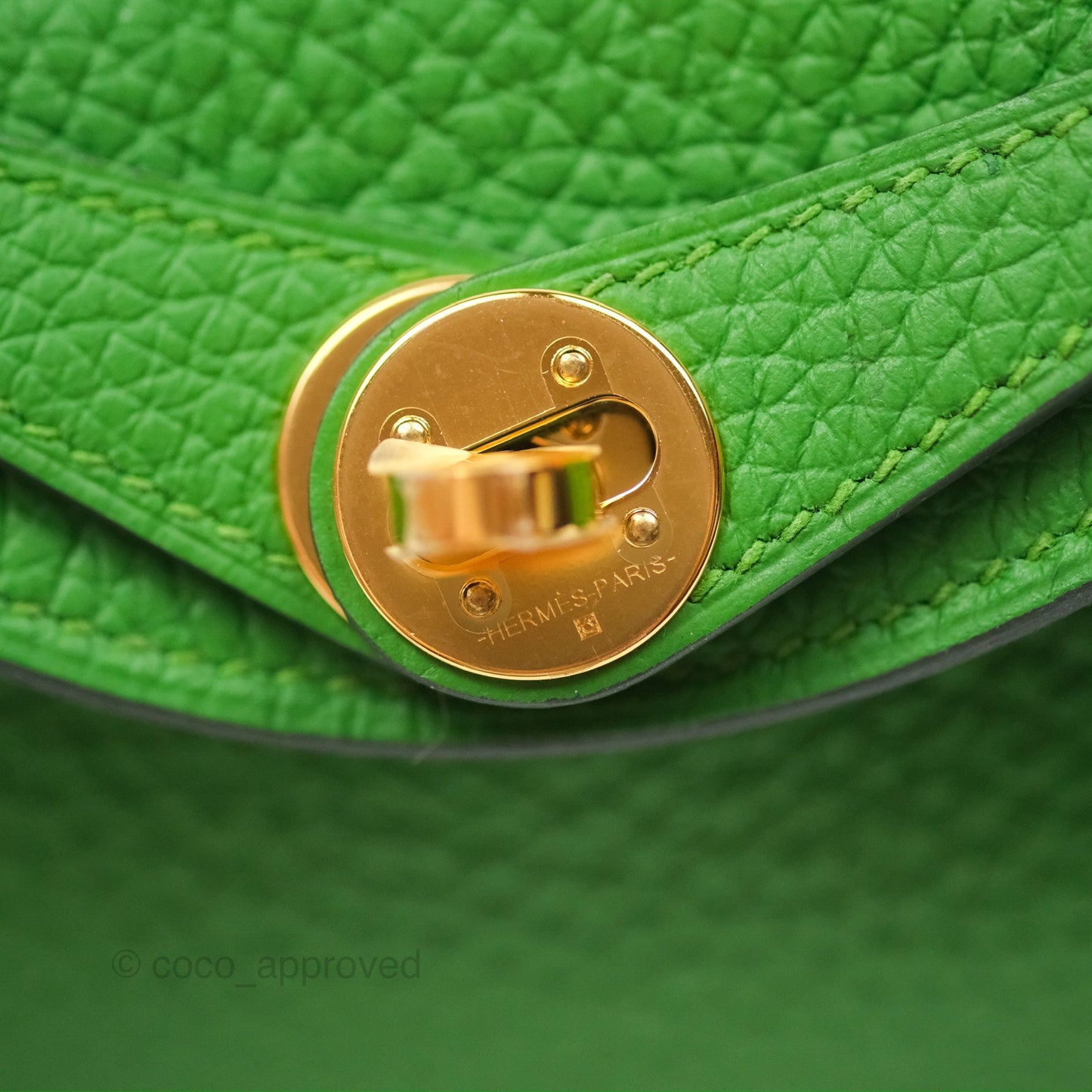 Hermès Mini Lindy 20 Vert Yucca A8 Clemence Gold Hardware