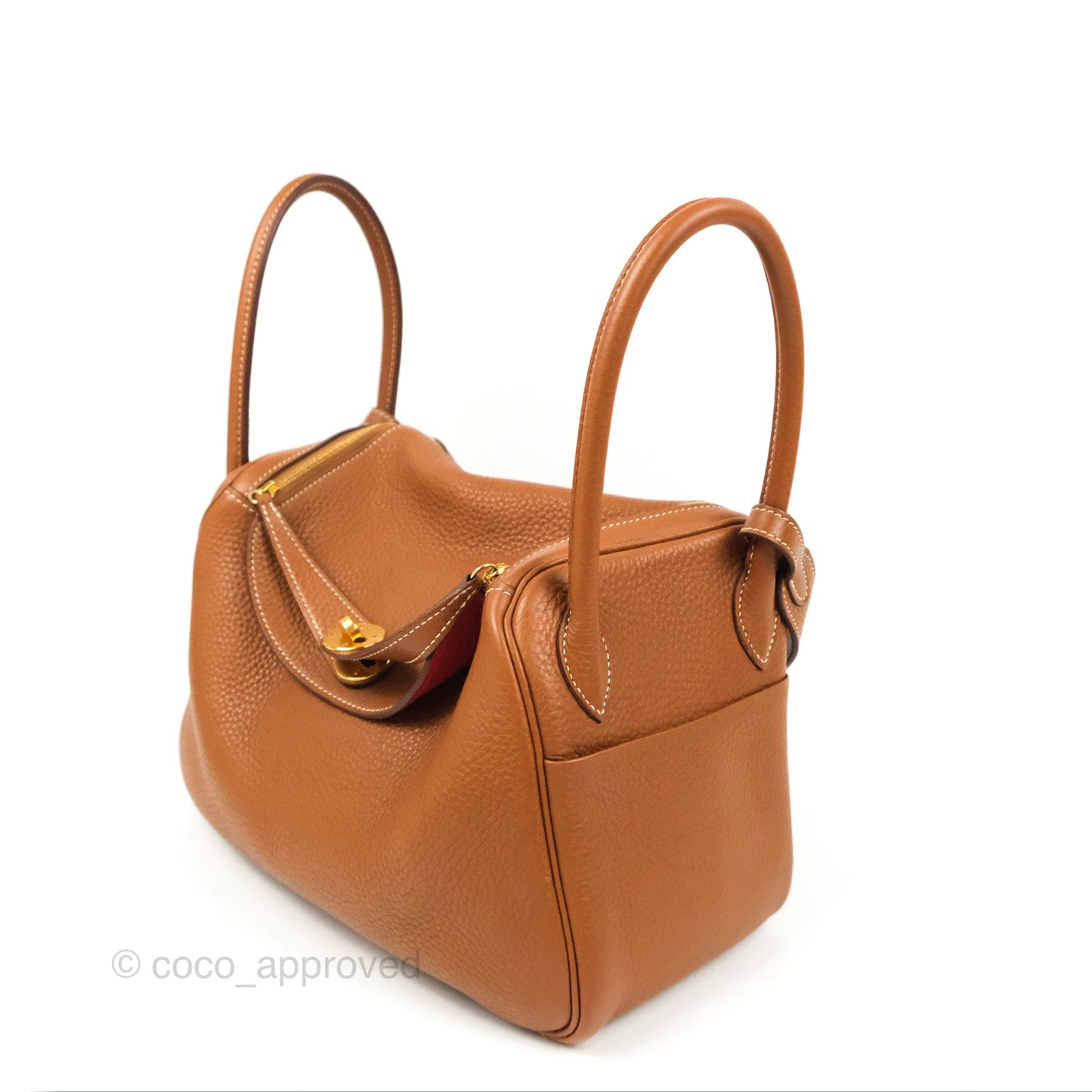 Hermès Lindy 26 Gold Verso Rouge Tomate Clemence Gold Hardware