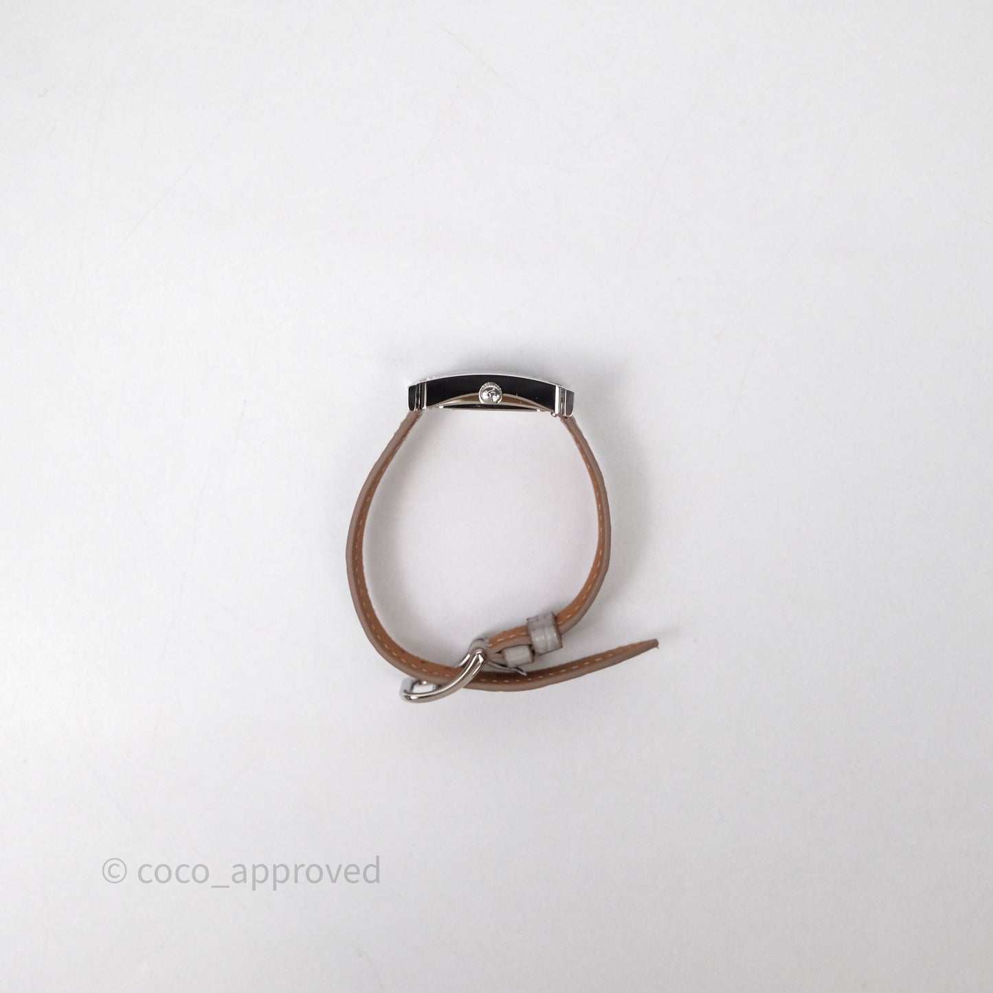 Hermès Heure H Watch Diamond Grey Alligator Palladium Hardware