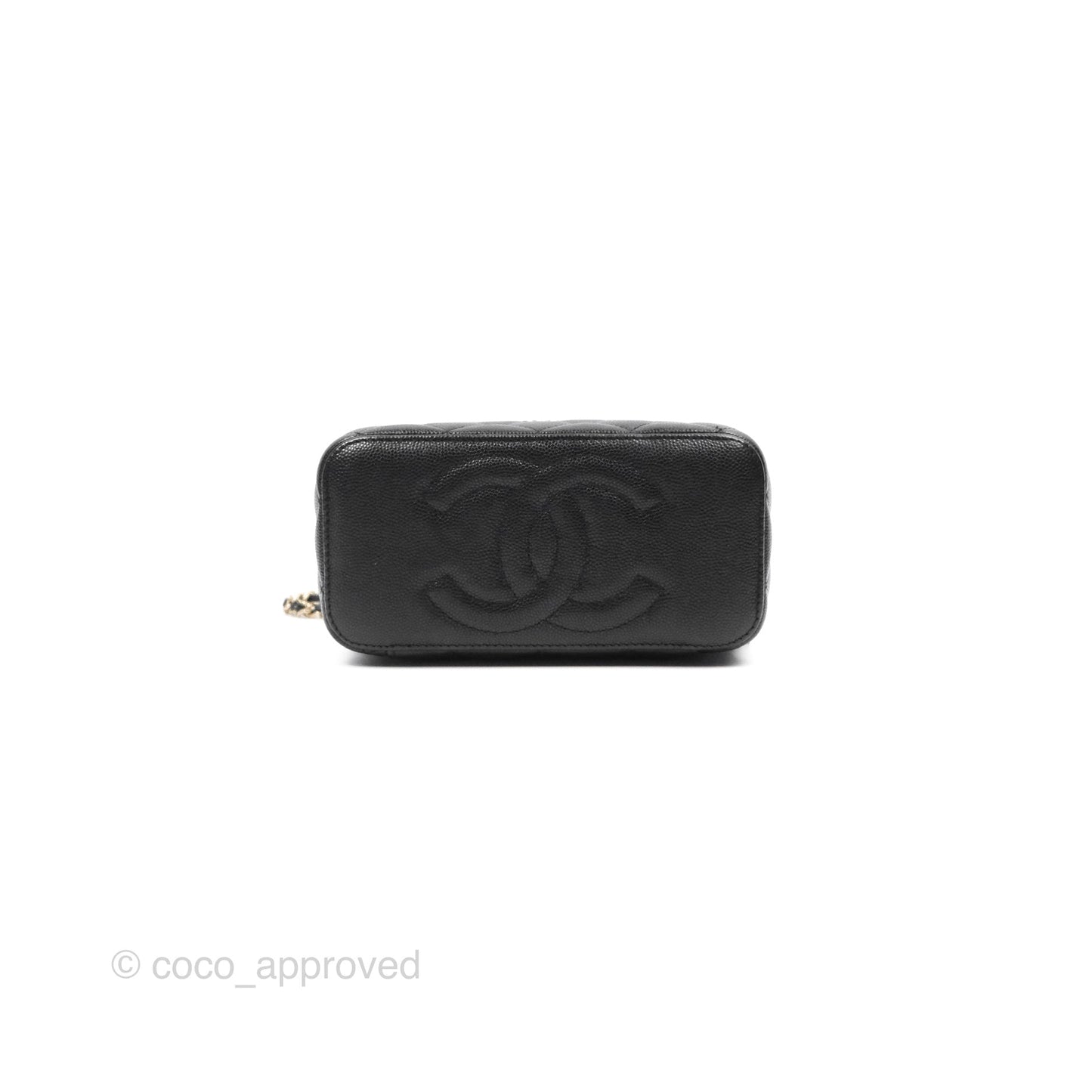 Chanel Vanity Rectangular Black Caviar Gold Hardware