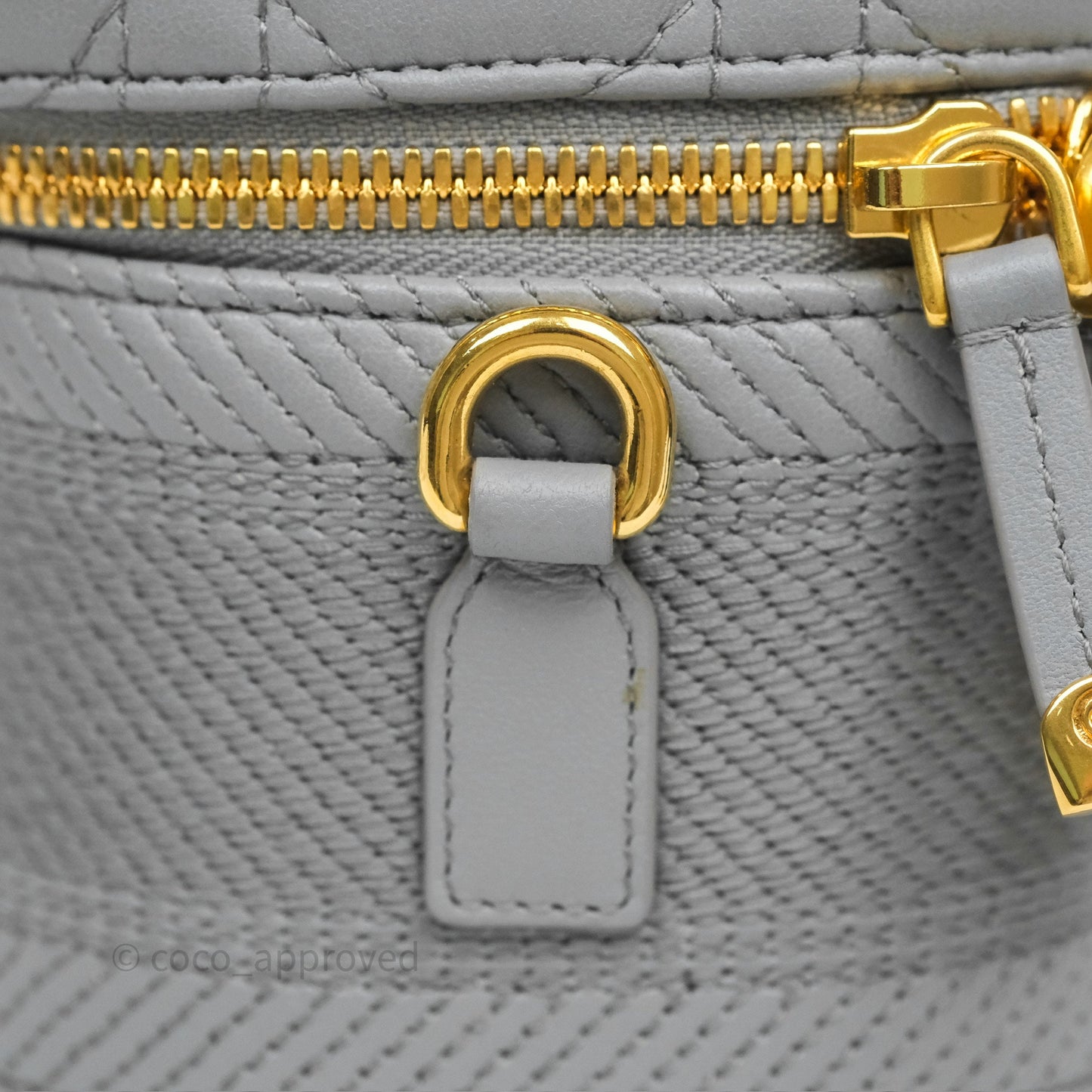 Christian Dior Small Diortravel Vanity Case Grey Lambskin Cannage