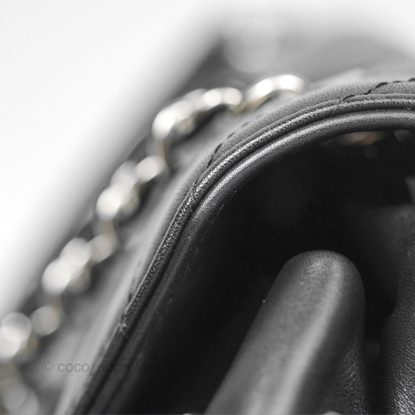 Chanel Medium Chevron Urban Spirit Backpack Black Calfskin Silver Hardware