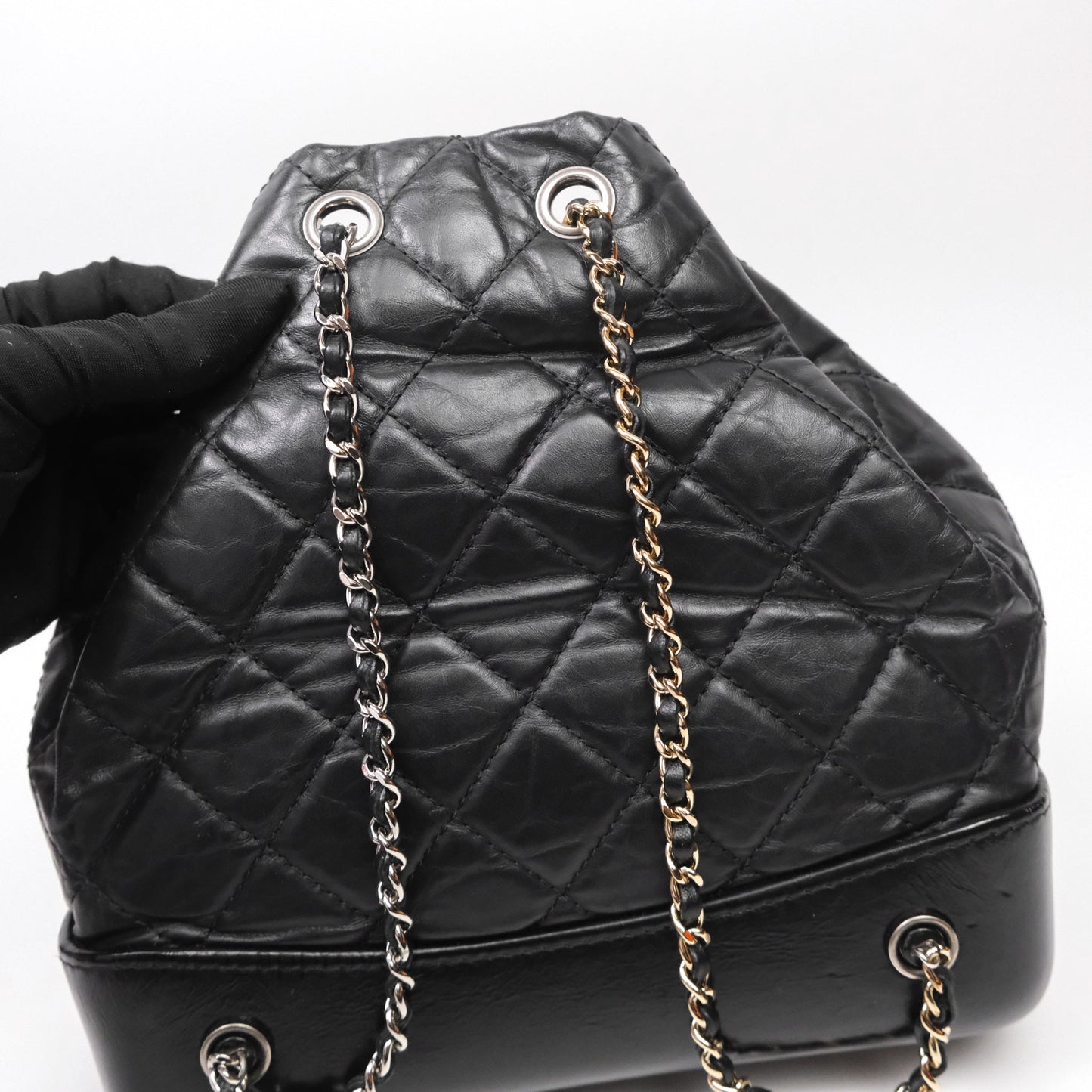 Chanel Small Gabrielle Backpack Black Aged Calfskin
