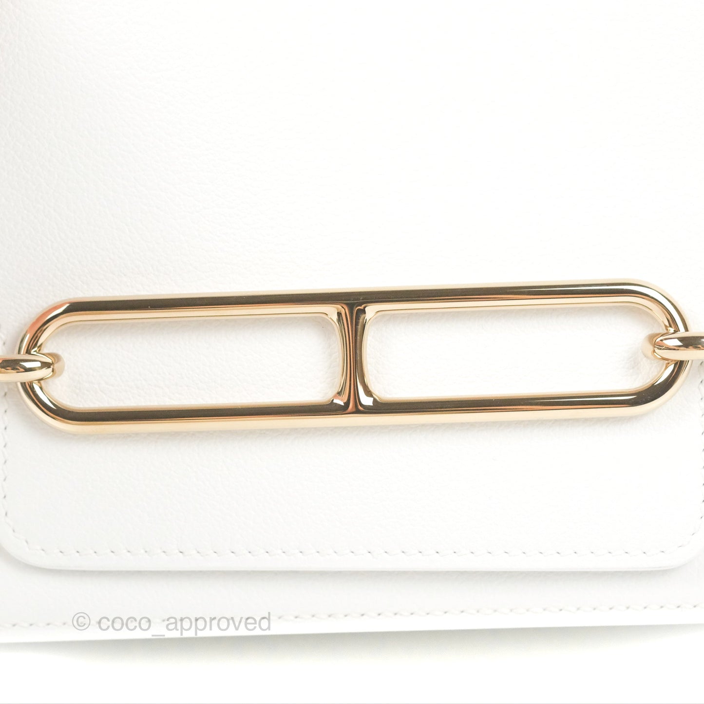 Hermès Roulis Mini 18 New White Evercolor Permabrass Hardware