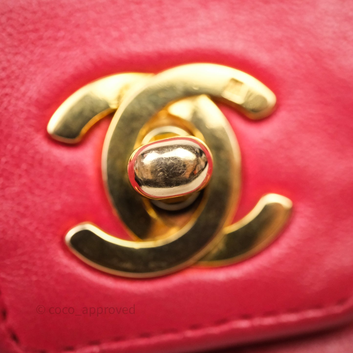 Chanel Vintage Mini Bijoux Chain Flap Bag Red Gold Hardware