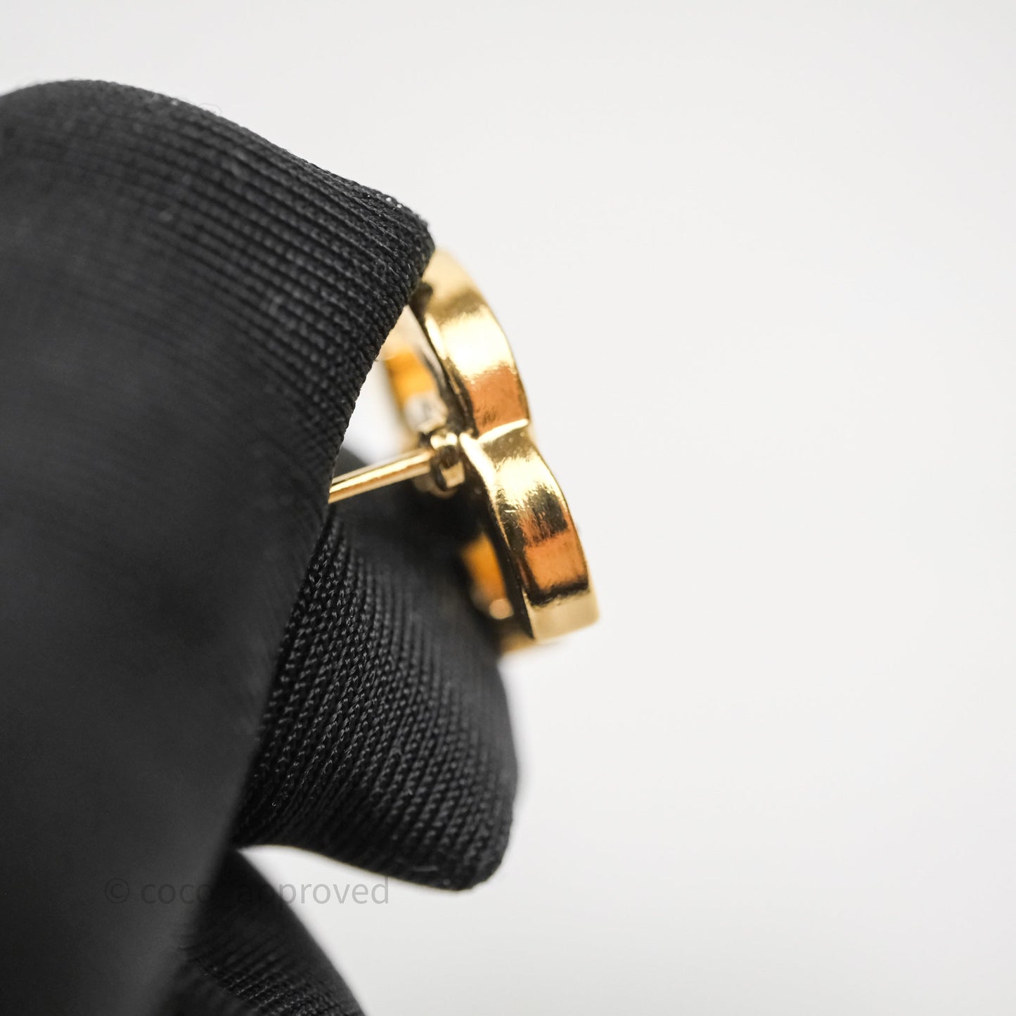 Chanel Crystal CC Earrings Gold Tone 25A