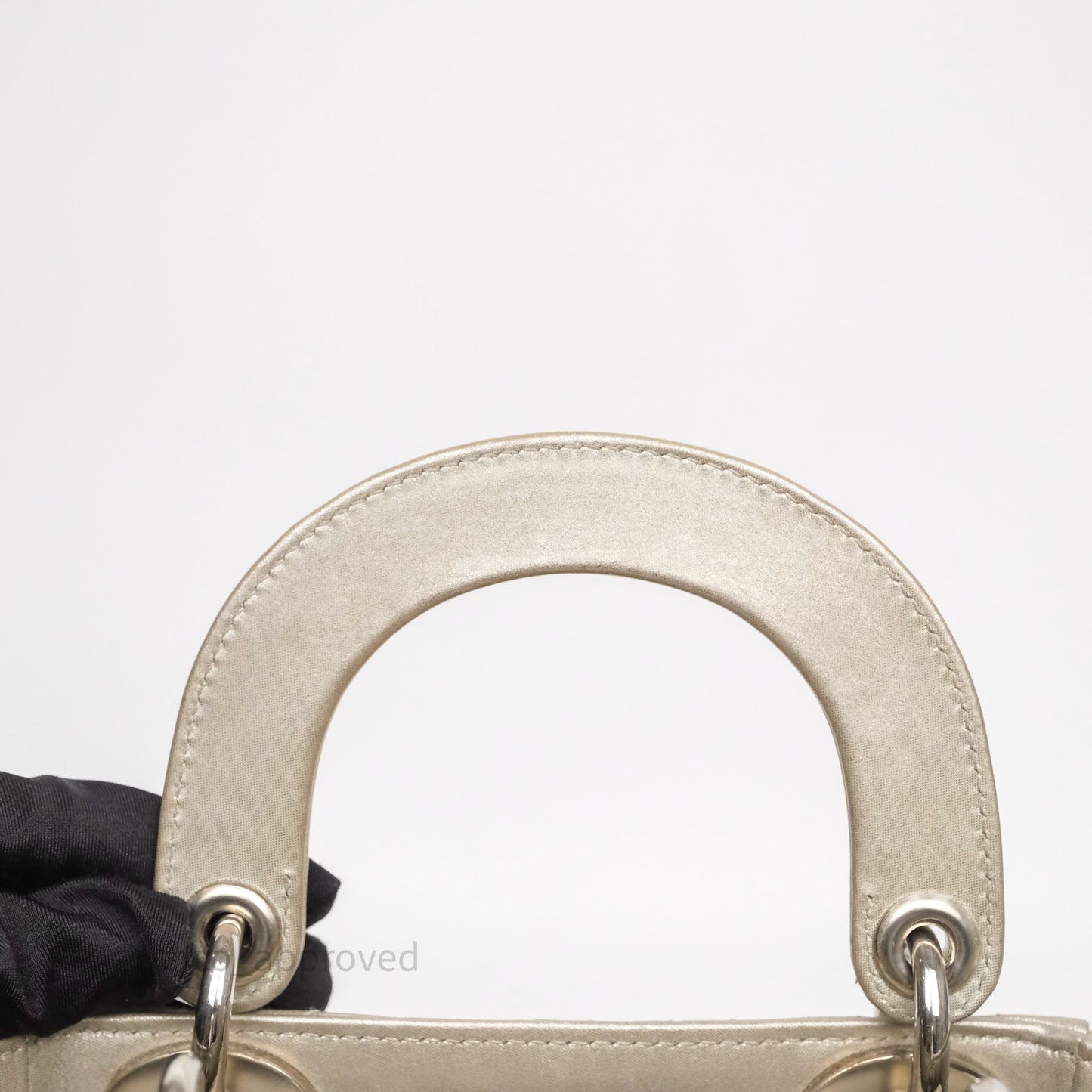 Christian Dior Mini Lady Dior Metallic Silver Nubuck Silver Hardware