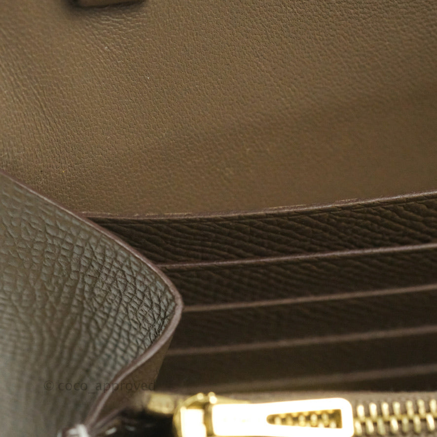 Hermès Constance Long To Go Wallet Etoupe Epsom Gold Hardware