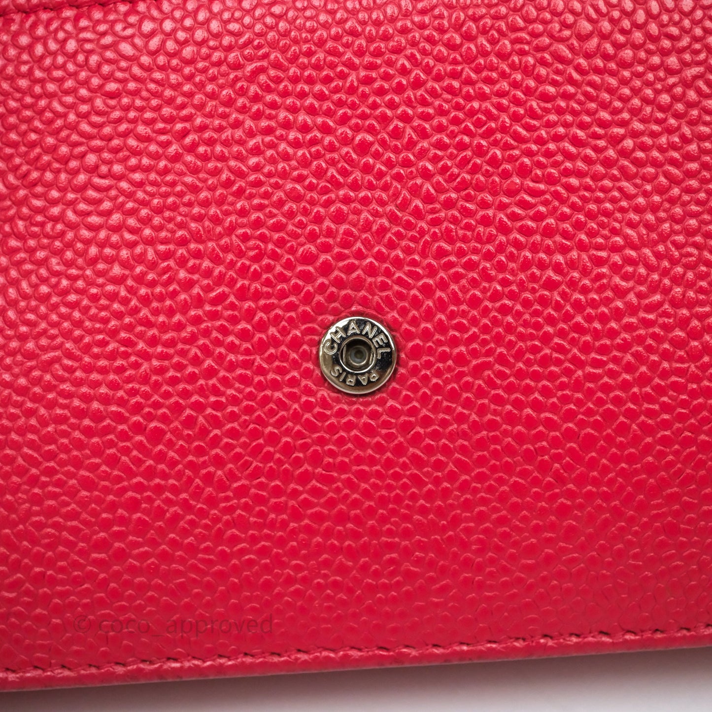 Chanel CC Wallet On Chain WOC Dark Pink Caviar Silver Hardware