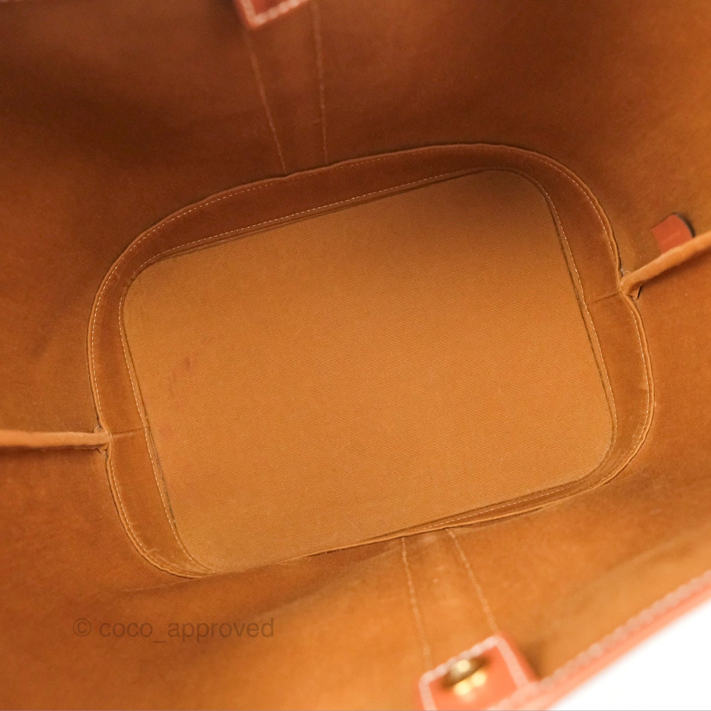 Celine Medium Bucket Bag Triomphe Canvas Tan Calfskin