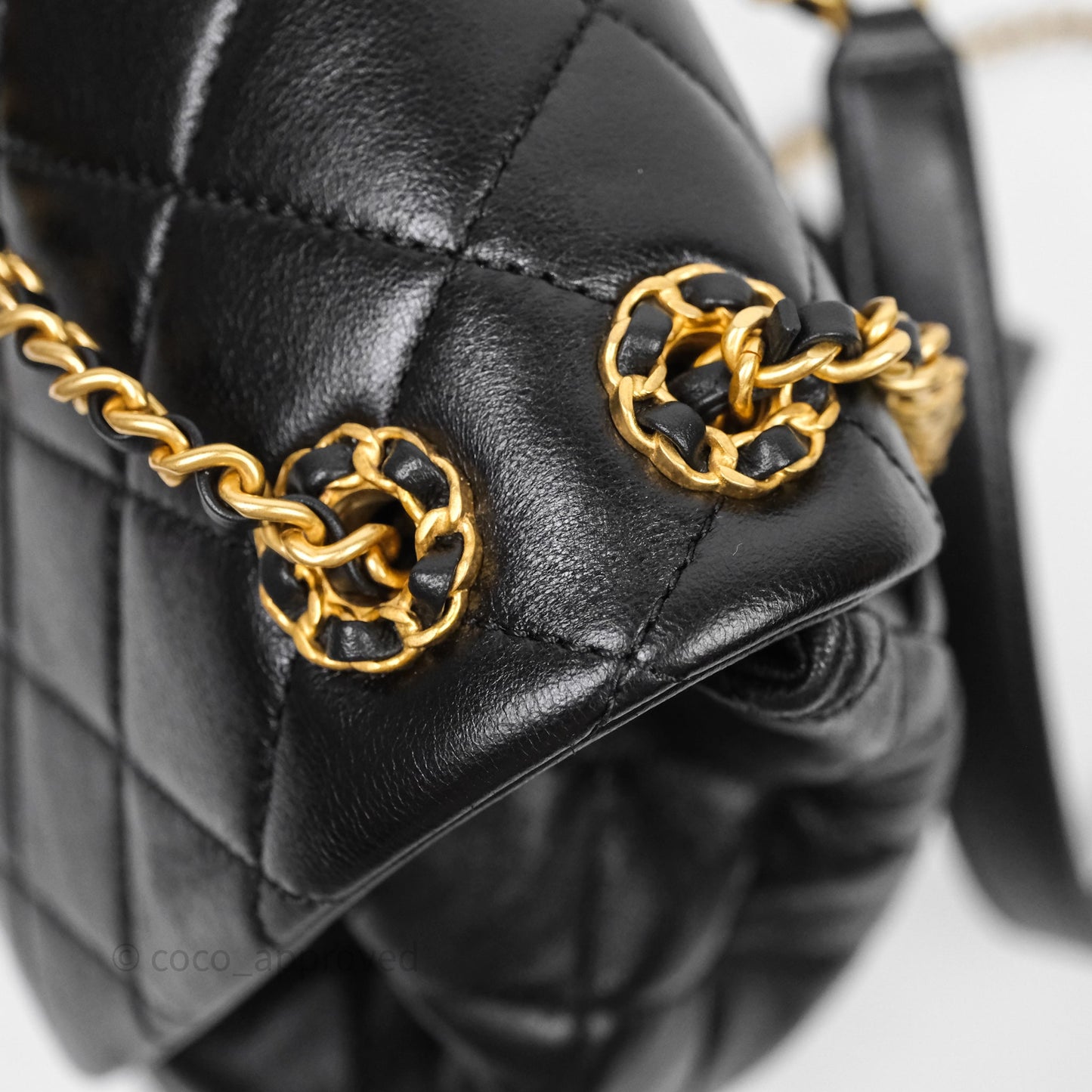 Chanel Backpack Black Calfskin Aged Gold Hardware
