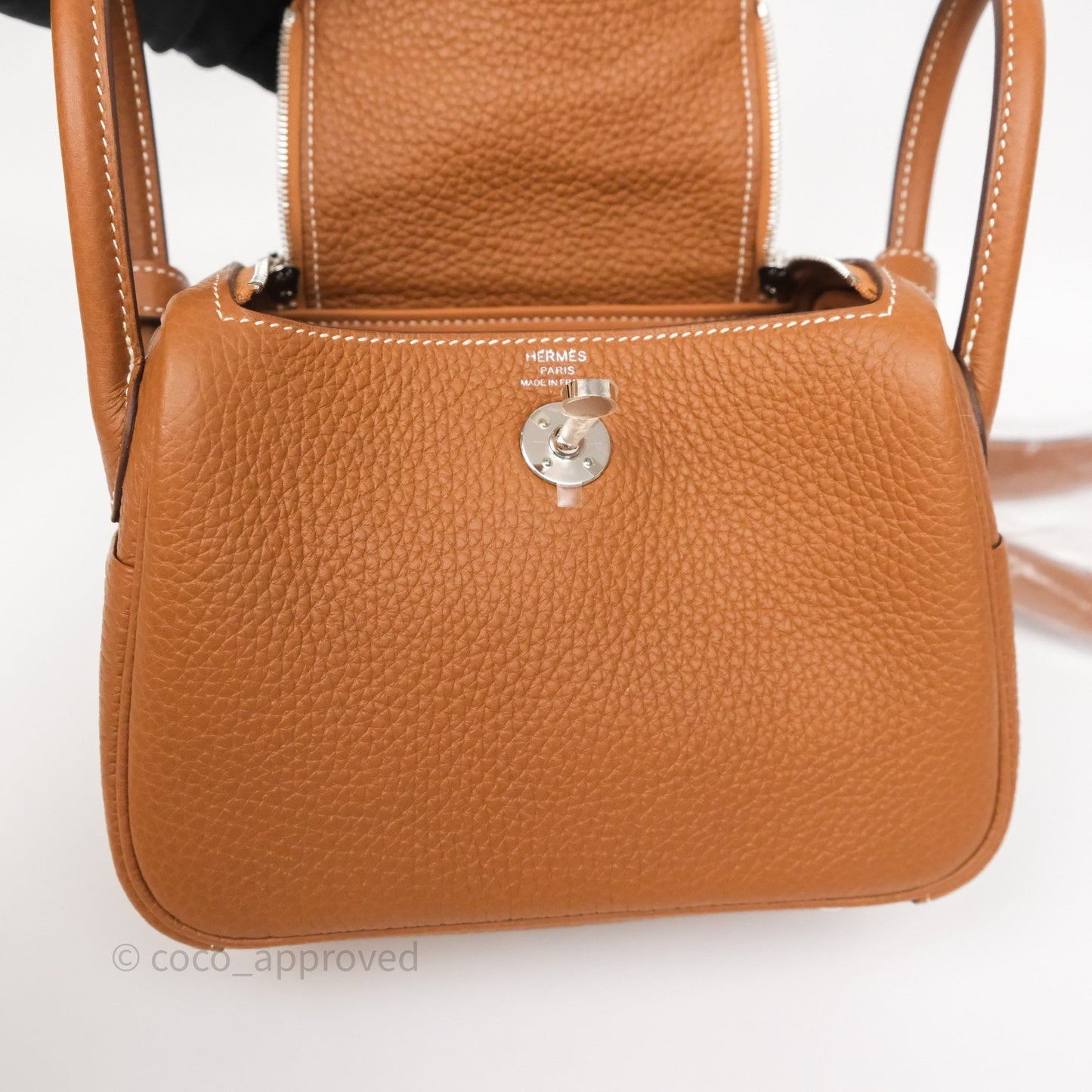Hermès Mini Lindy 20 Gold 37 Clemence Palladium Hardware