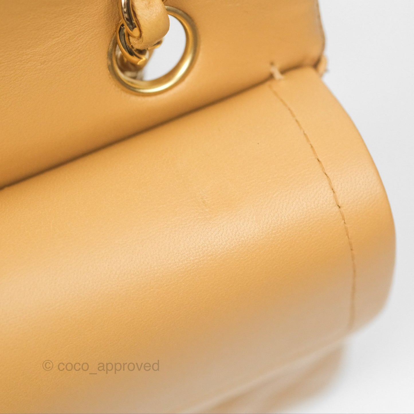 Chanel Vintage Small Classic Flap Beige Lambskin 24K Gold Hardware