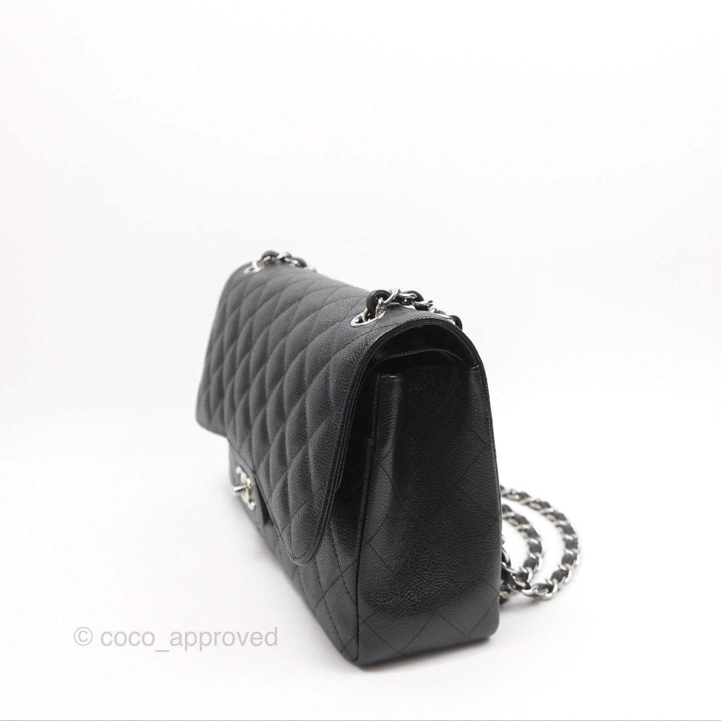 Chanel Jumbo Double Flap Black Caviar Silver Hardware⁣⁣