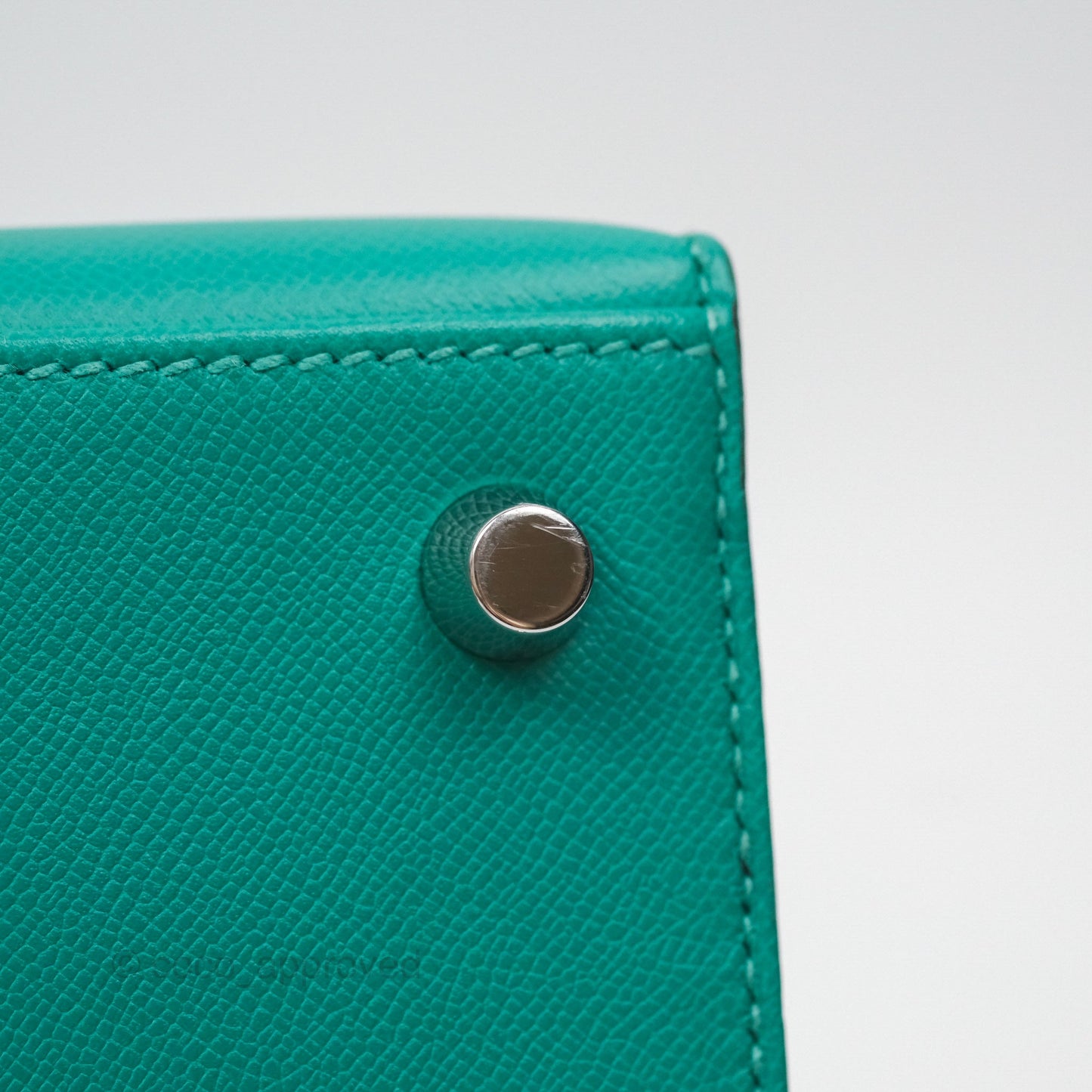 Hermès Sellier Kelly 25 Madame Leather Vert Verone U1/ Bleu De Prusse 7P Palladium Hardware
