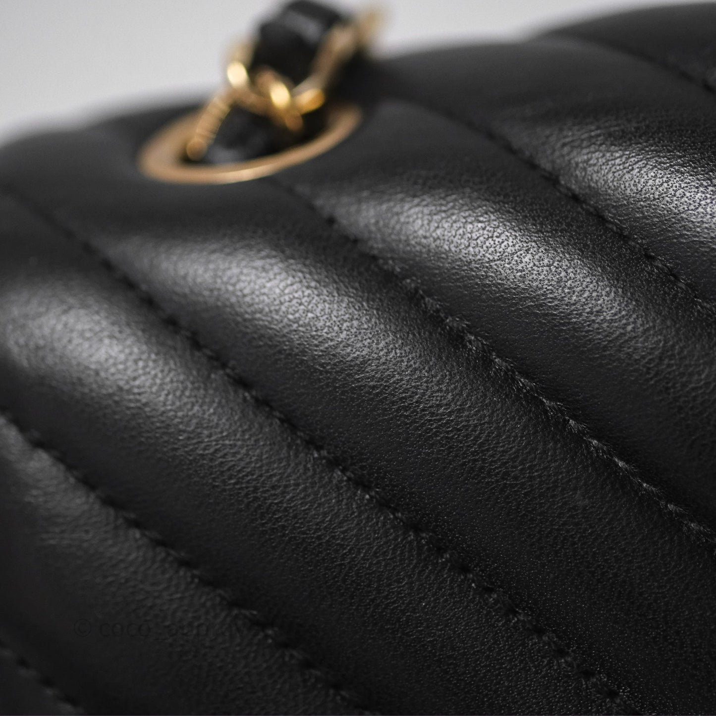 Chanel Mini Rectangular Chevron Black Lambskin Gold Hardware