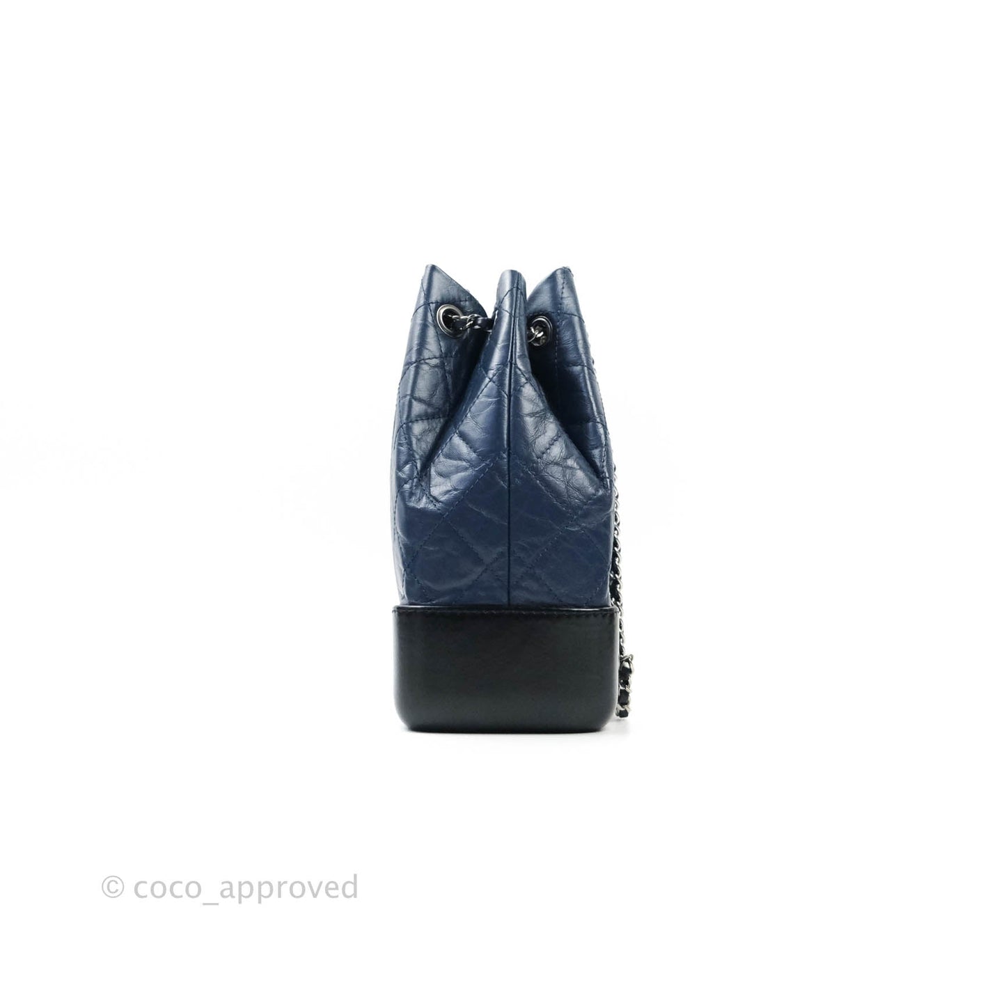 Chanel Small Gabrielle Backpack Navy Black Aged Calfskin