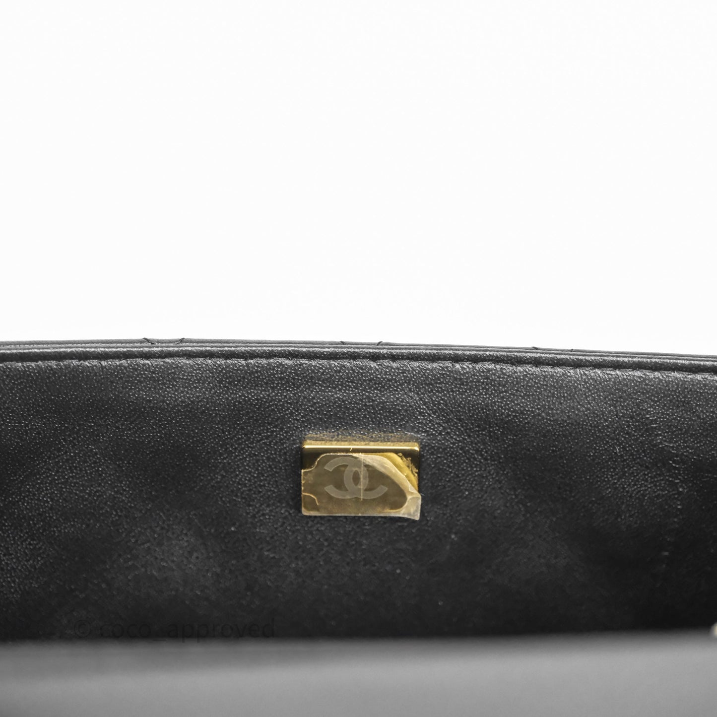 Chanel Mini Square Quilted Black Lambskin Gold Hardware