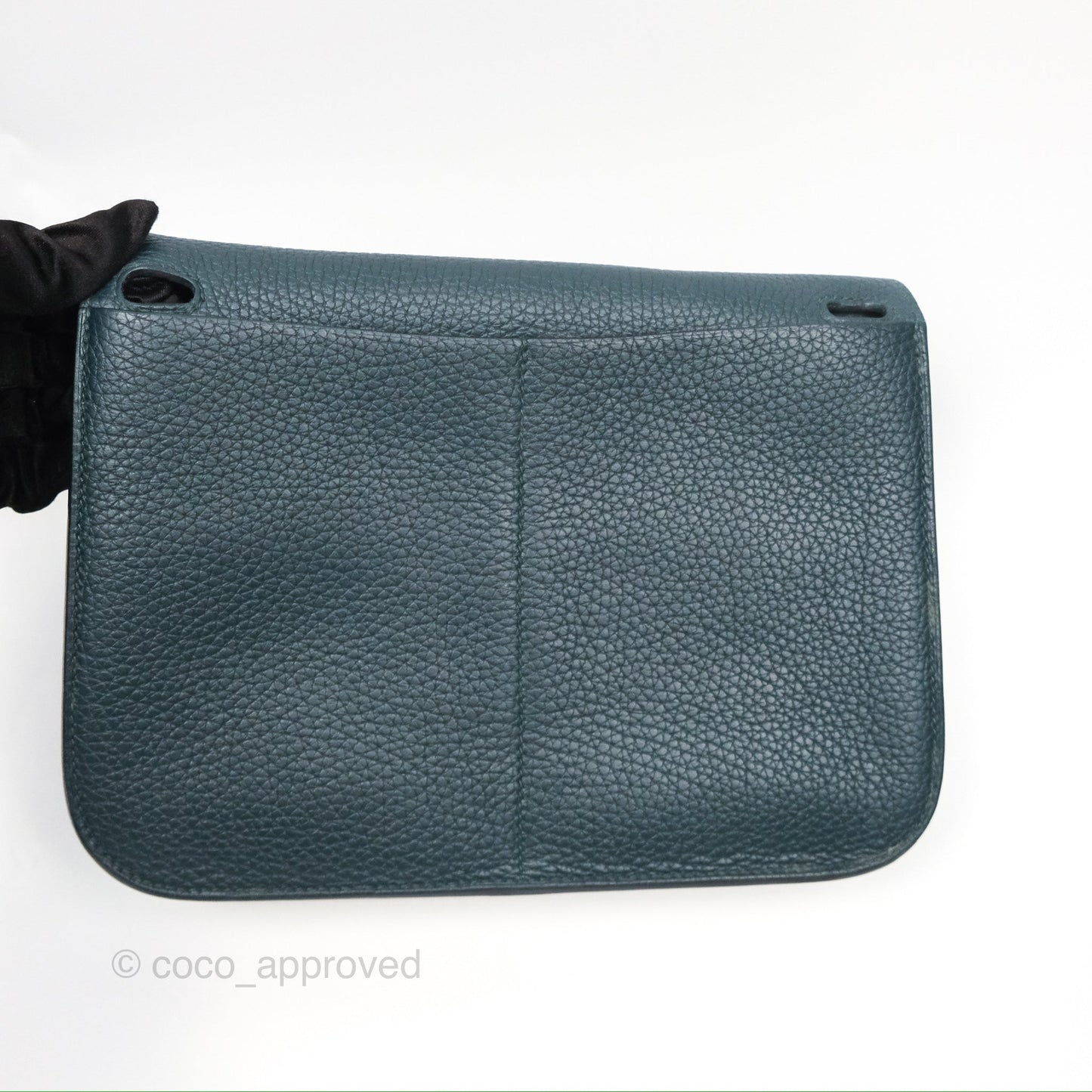 Hermès Halzan 25 Taurillon Clemence 60 Vert Cypres Gold Hardware