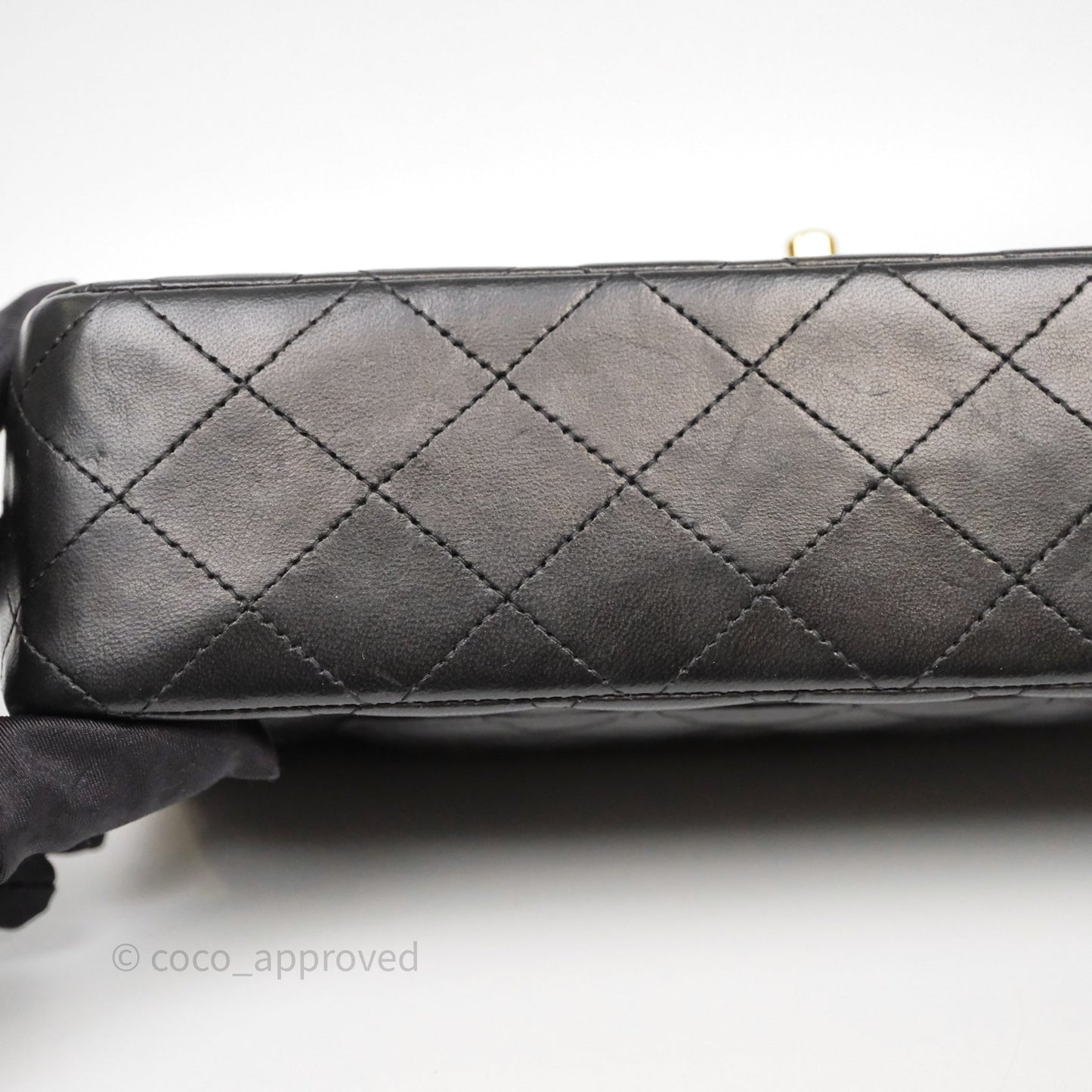 Chanel Classic M/L Medium Flap Quilted Black Lambskin Gold Hardware