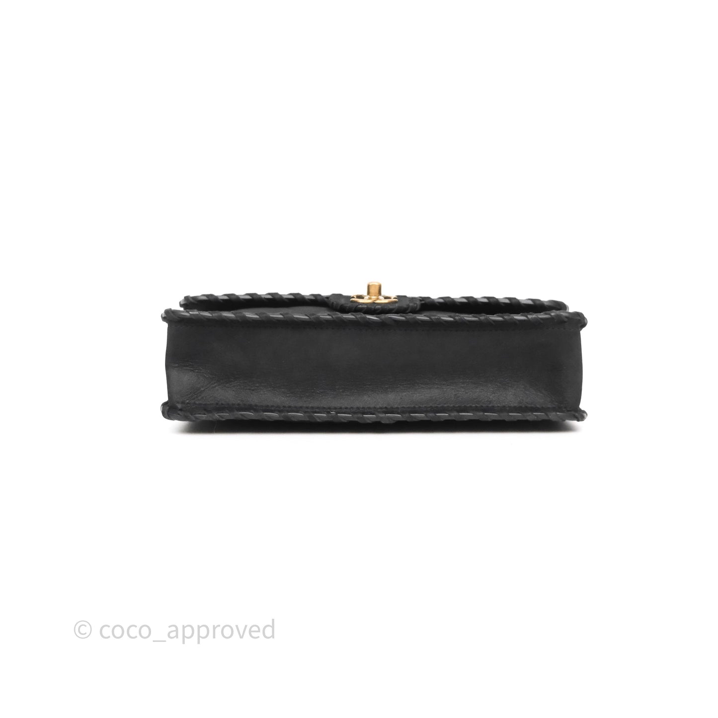 Chanel Braided Flap Bag Black Nubuck Aged Gold Hardware