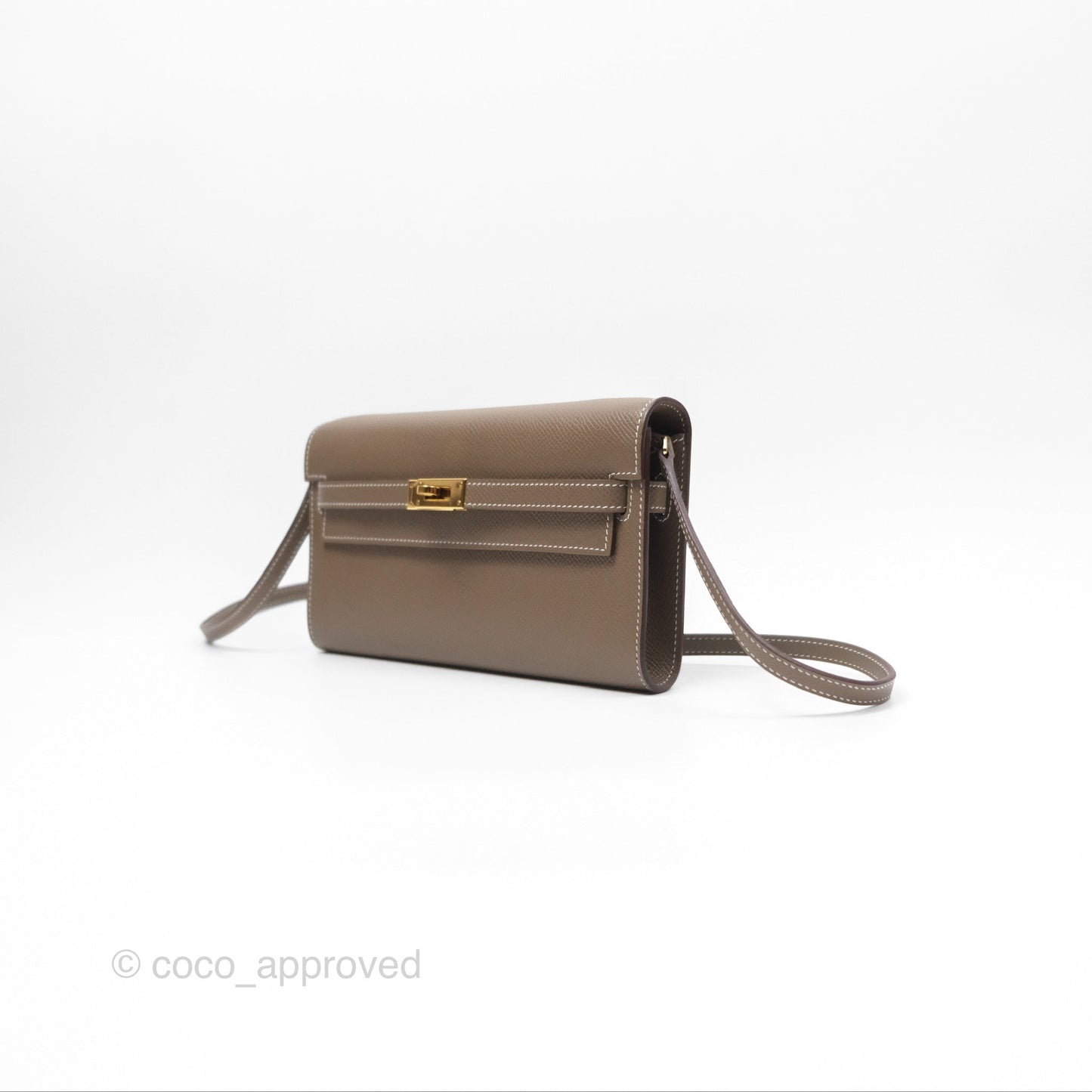 Hermès Kelly To Go Wallet Etoupe 18 Epsom Gold Hardware