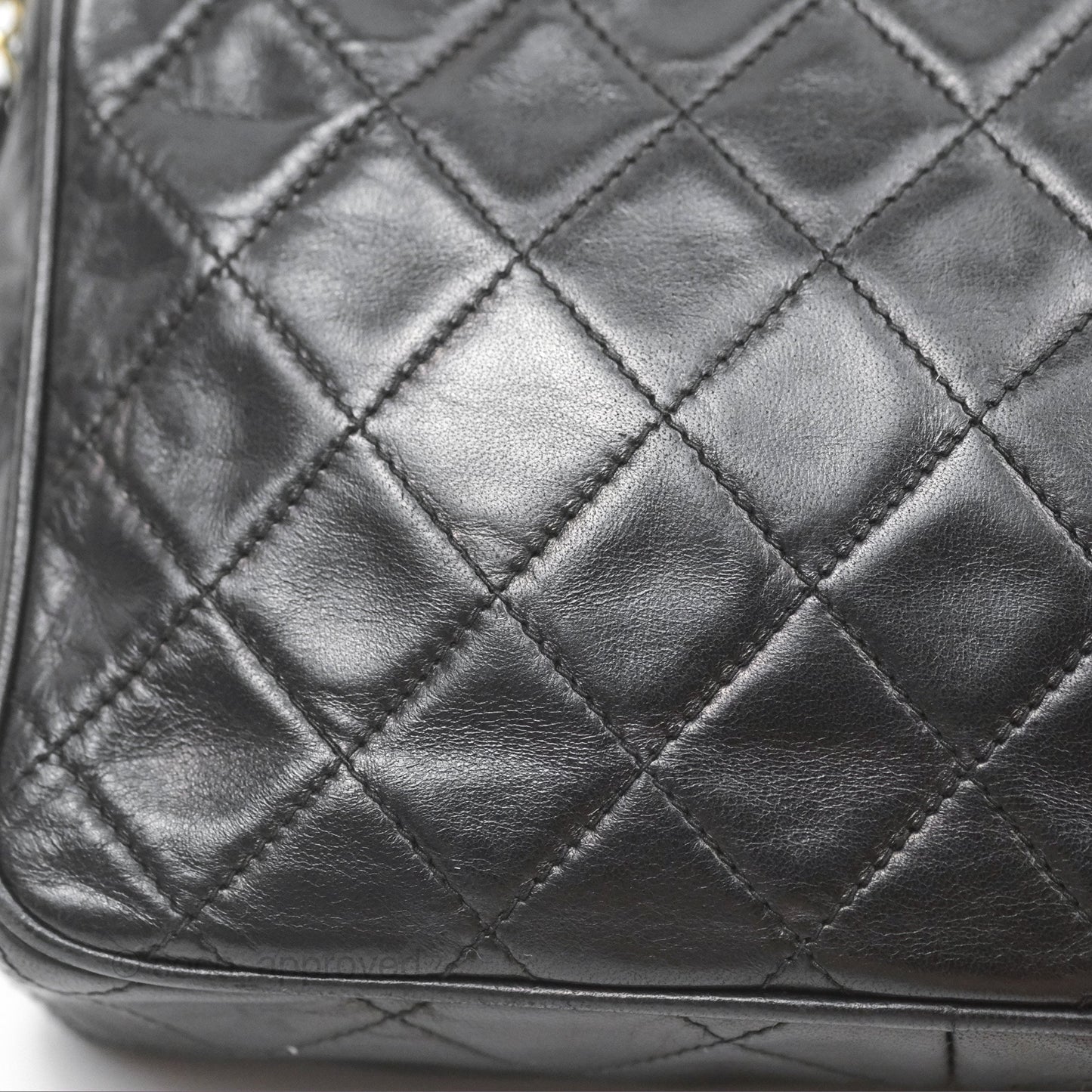 Chanel Vintage Camera Bag Black Lambskin Gold Hardware