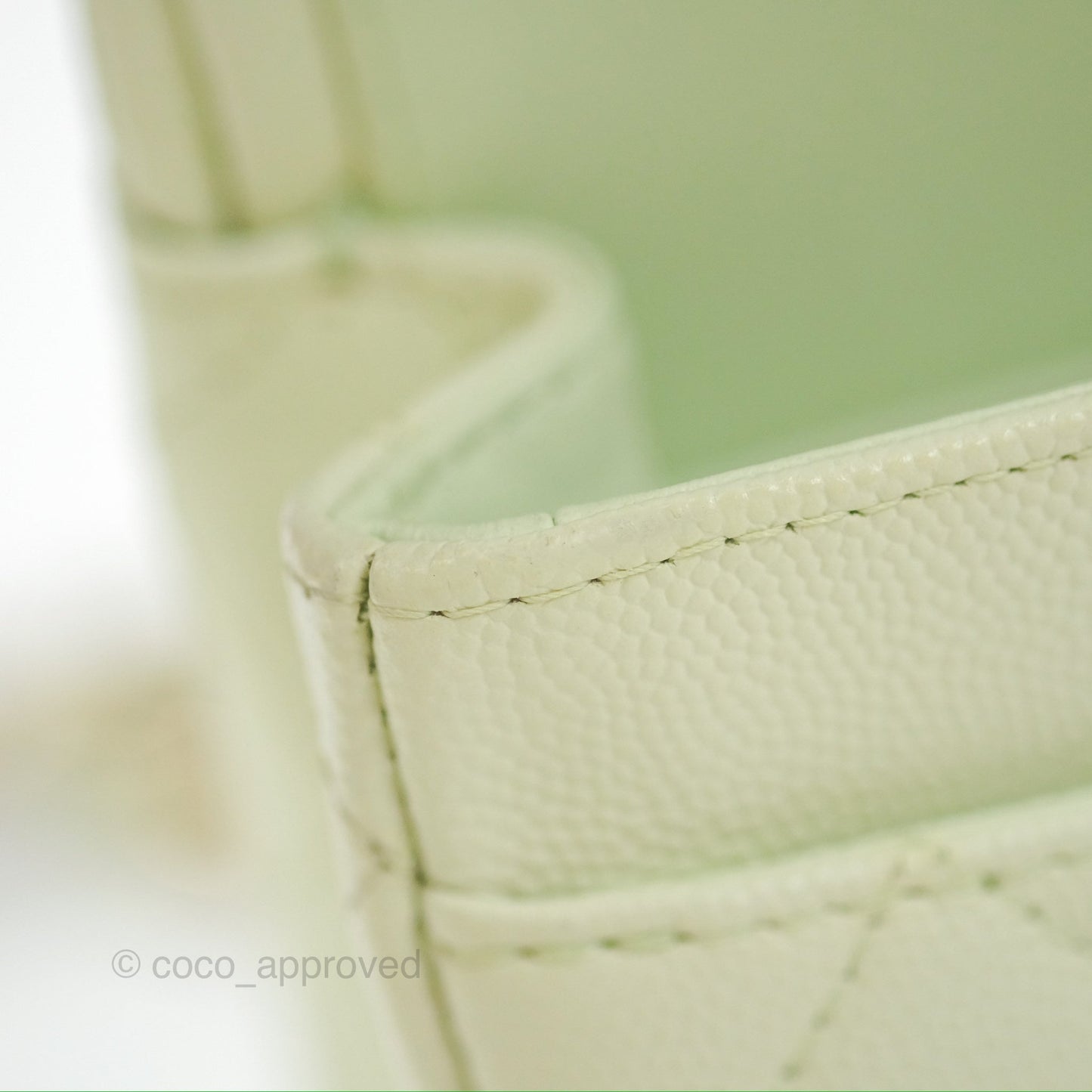 Chanel Small Quilted Classic Flap Mint Green Caviar Gold Hardware 22C