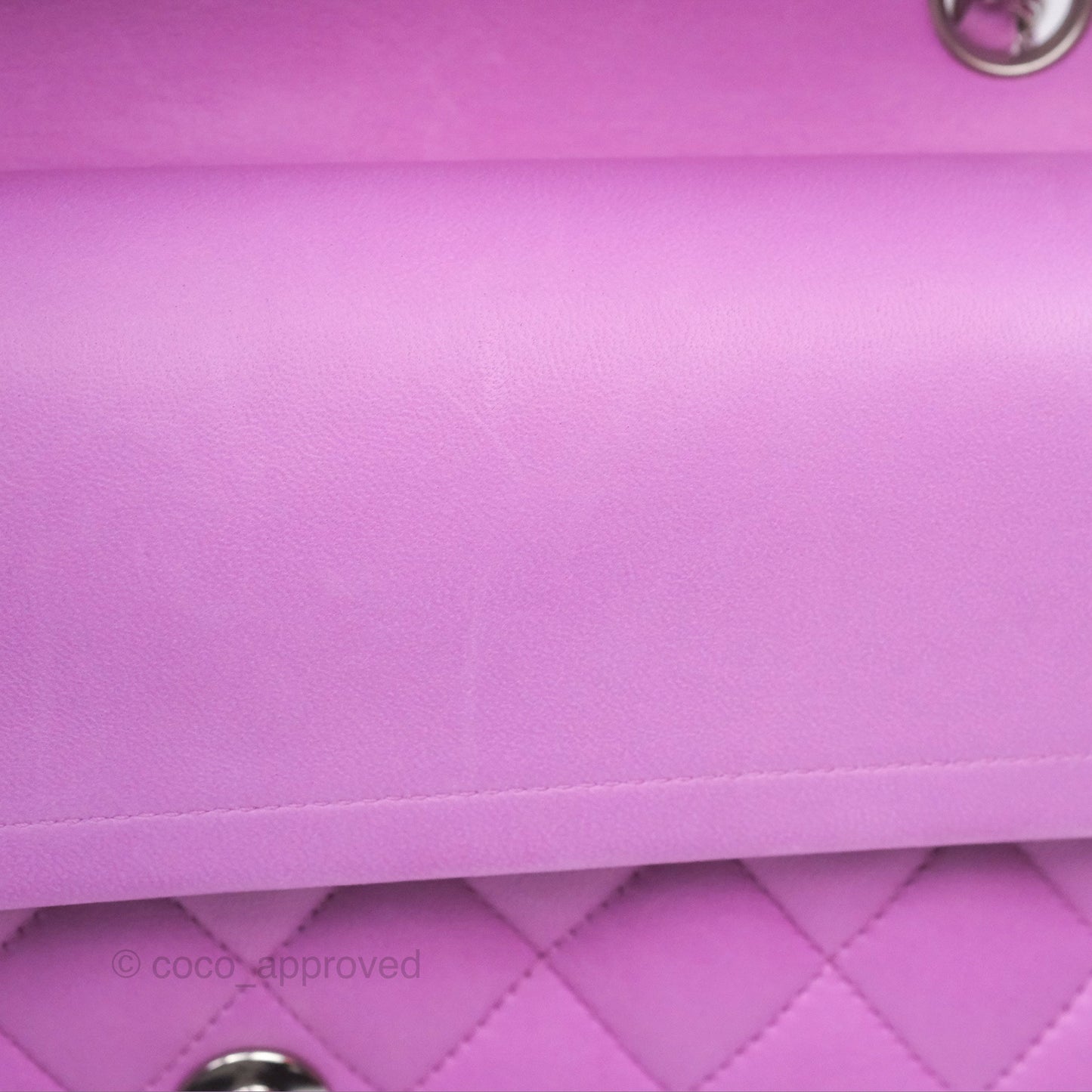 Chanel Medium Classic Flap Quilted Purple Lambskin Silver Hardware