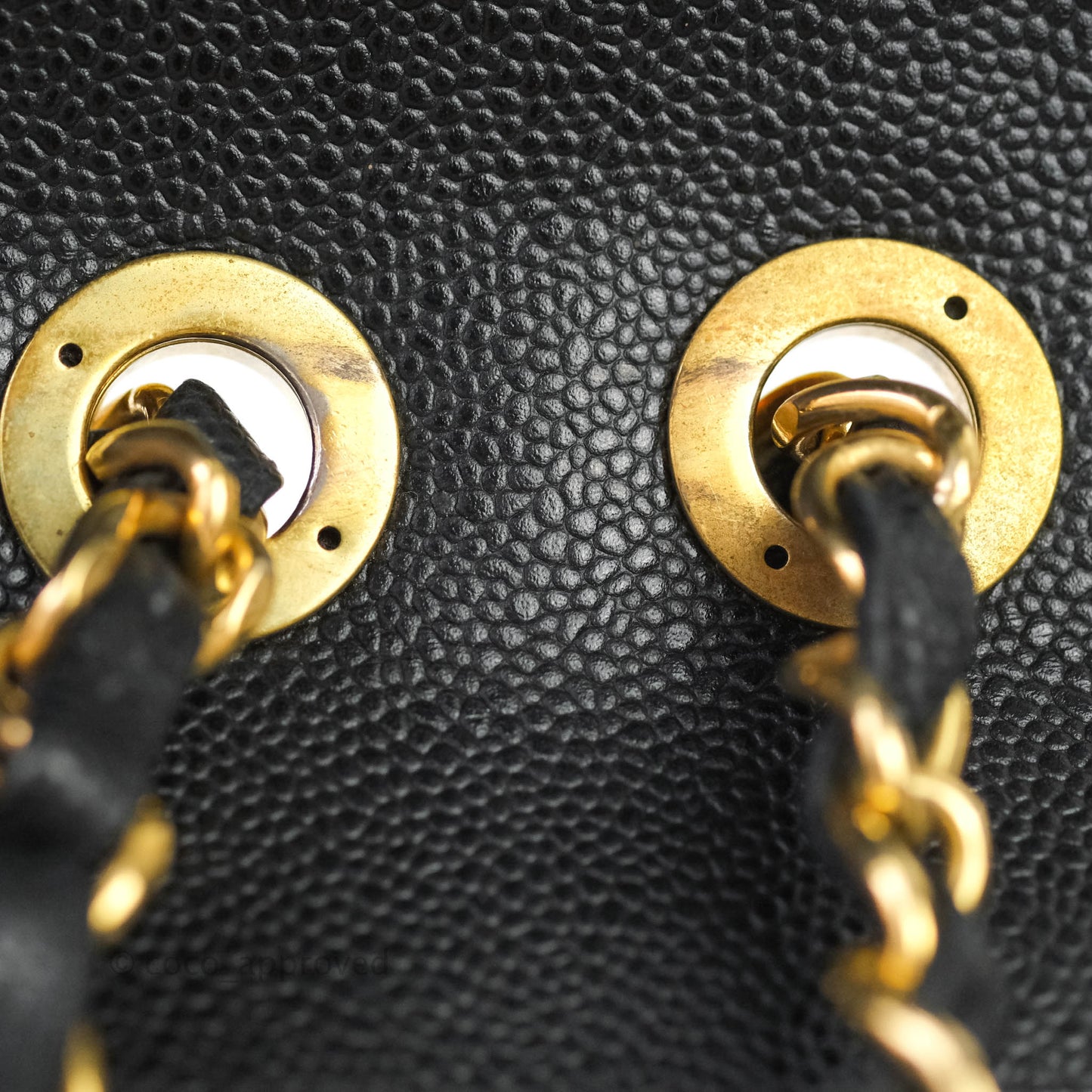 Chanel Vintage Chevron Maxi Classic Flap Black Caviar 24K Gold Hardware