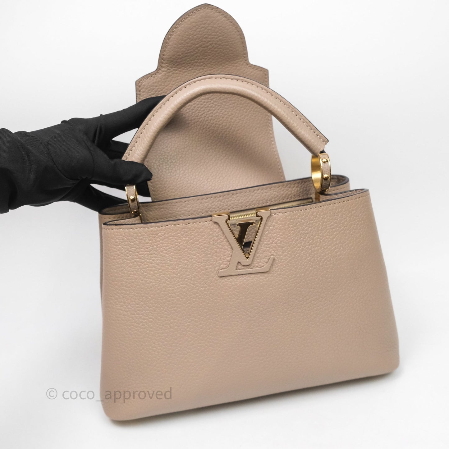 Louis Vuitton Taurillon Capucines BB Galet