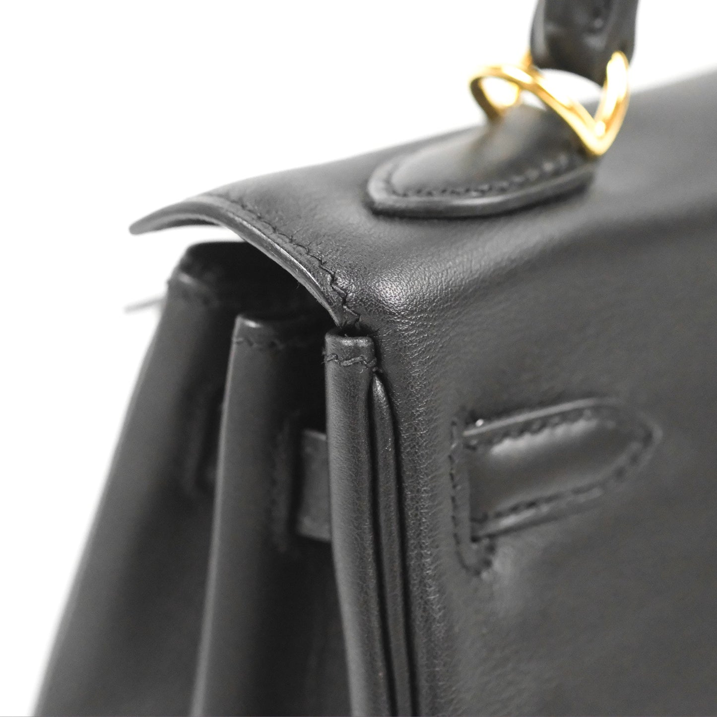 Hermès Retourne Kelly 25 Black Swift Gold Hardware