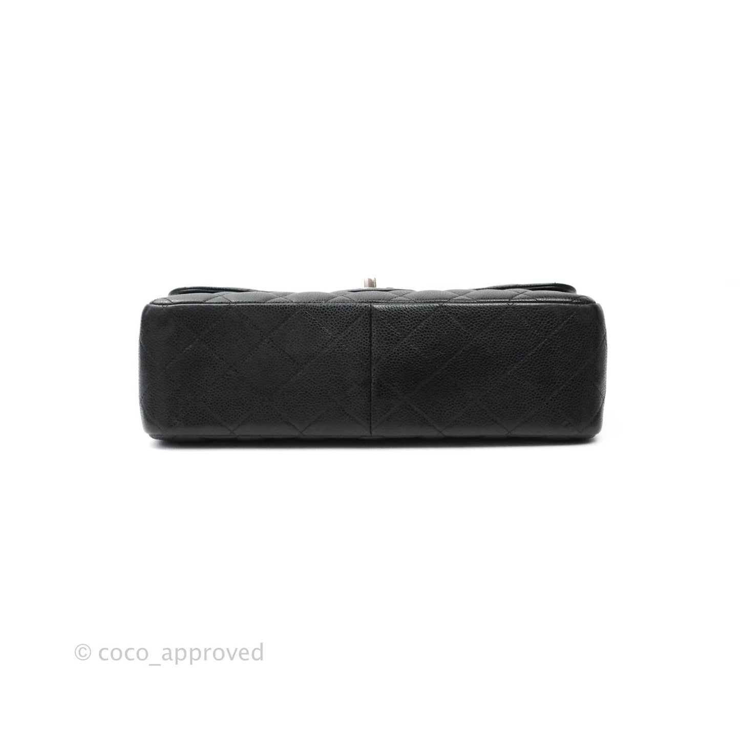 Chanel Quilted Jumbo Double Flap Black Caviar Silver Hardware⁣⁣